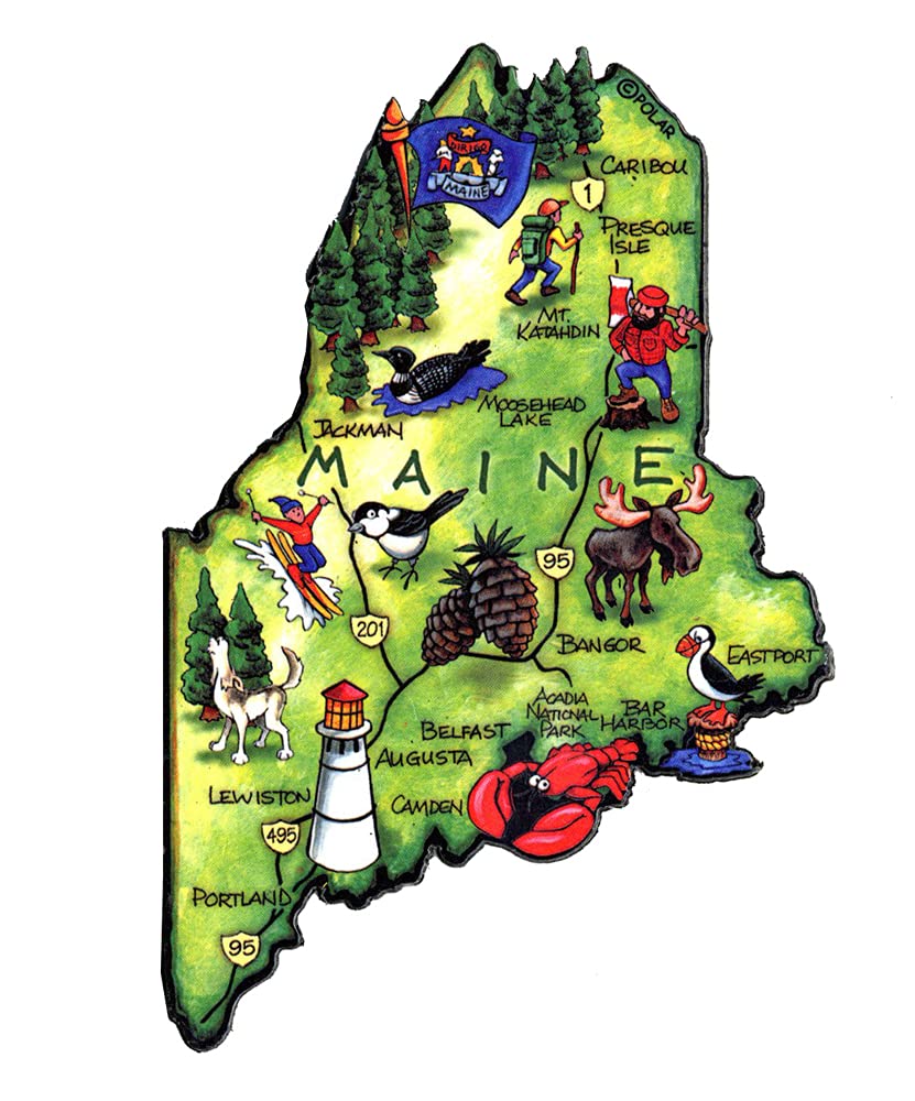 Maine Artwood State Magnet Collectible Souvenir By Classic Magnets