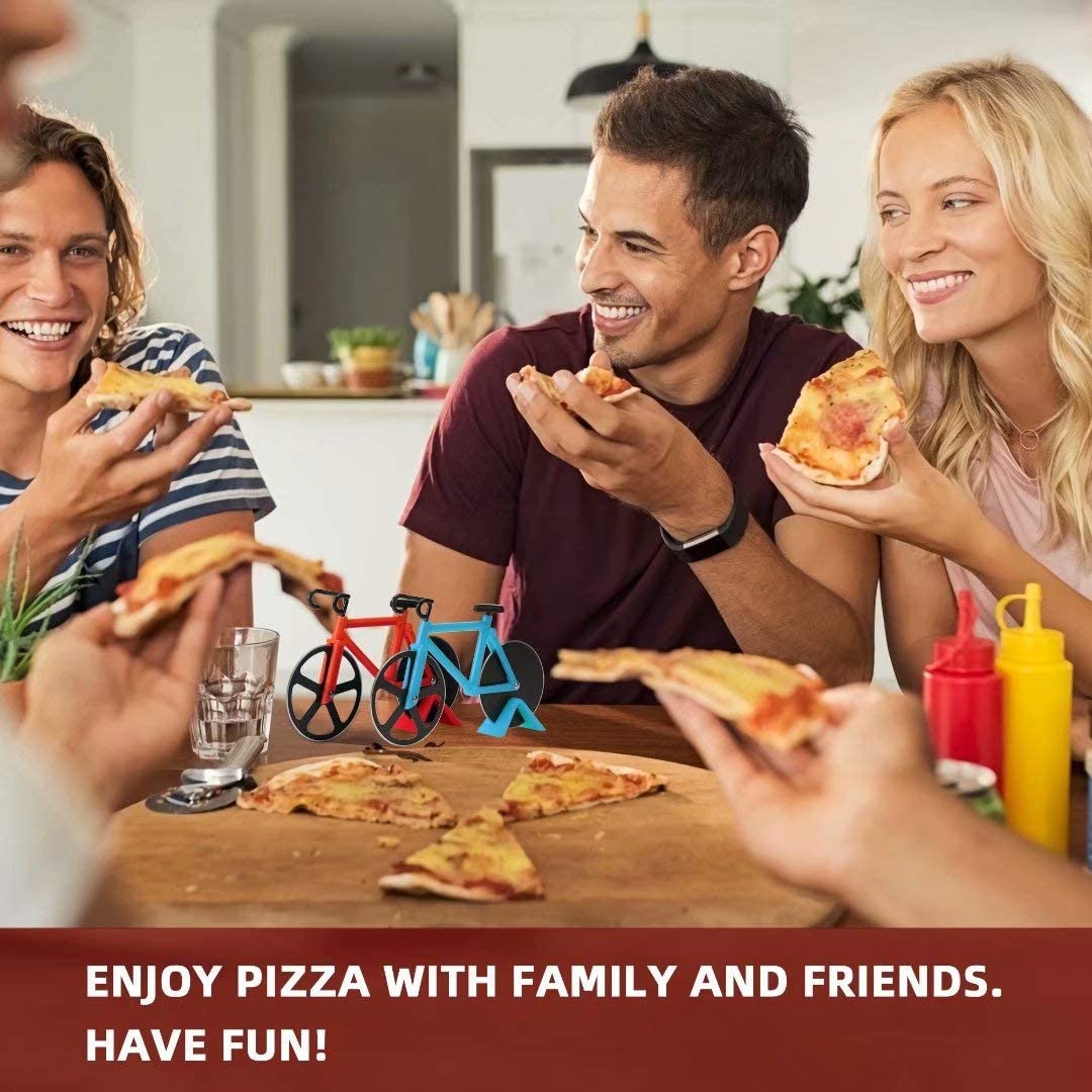 Schvubenr Bicycle Pizza Cutter Wheel - Gifts For Cyclists Men - Housewarming Christmas Gift - Bike Pizza Cutter - Funny Kitchen