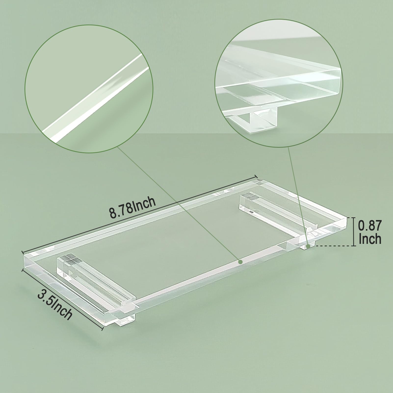 Pedestal Soap Dish, Acrylic Soap Tray For Kitchen, Soap Bottle Riser Stand For Kitchen Sink, Bathroom, Clear