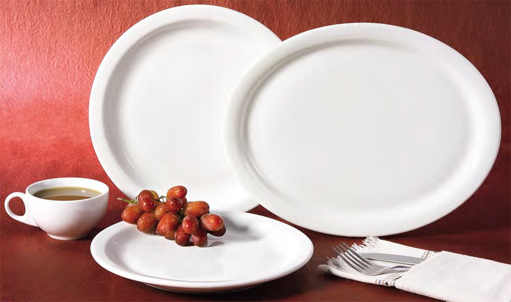 CAC China NCN-7 Clinton Narrow Rim 7-1/4-Inch Super White Porcelain Plate  Box of 36