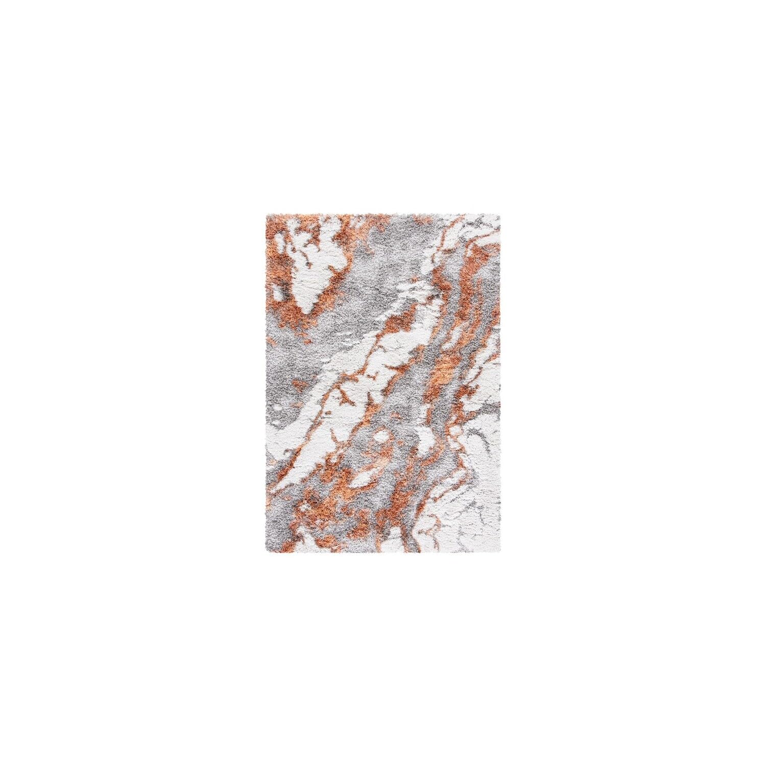 SAFAVIEH Horizon Shag Collection Accent Rug - 3 x 5, Grey & Rust, Non-Shedding & Easy Care, 2-inch Thick Ideal for High Traffi