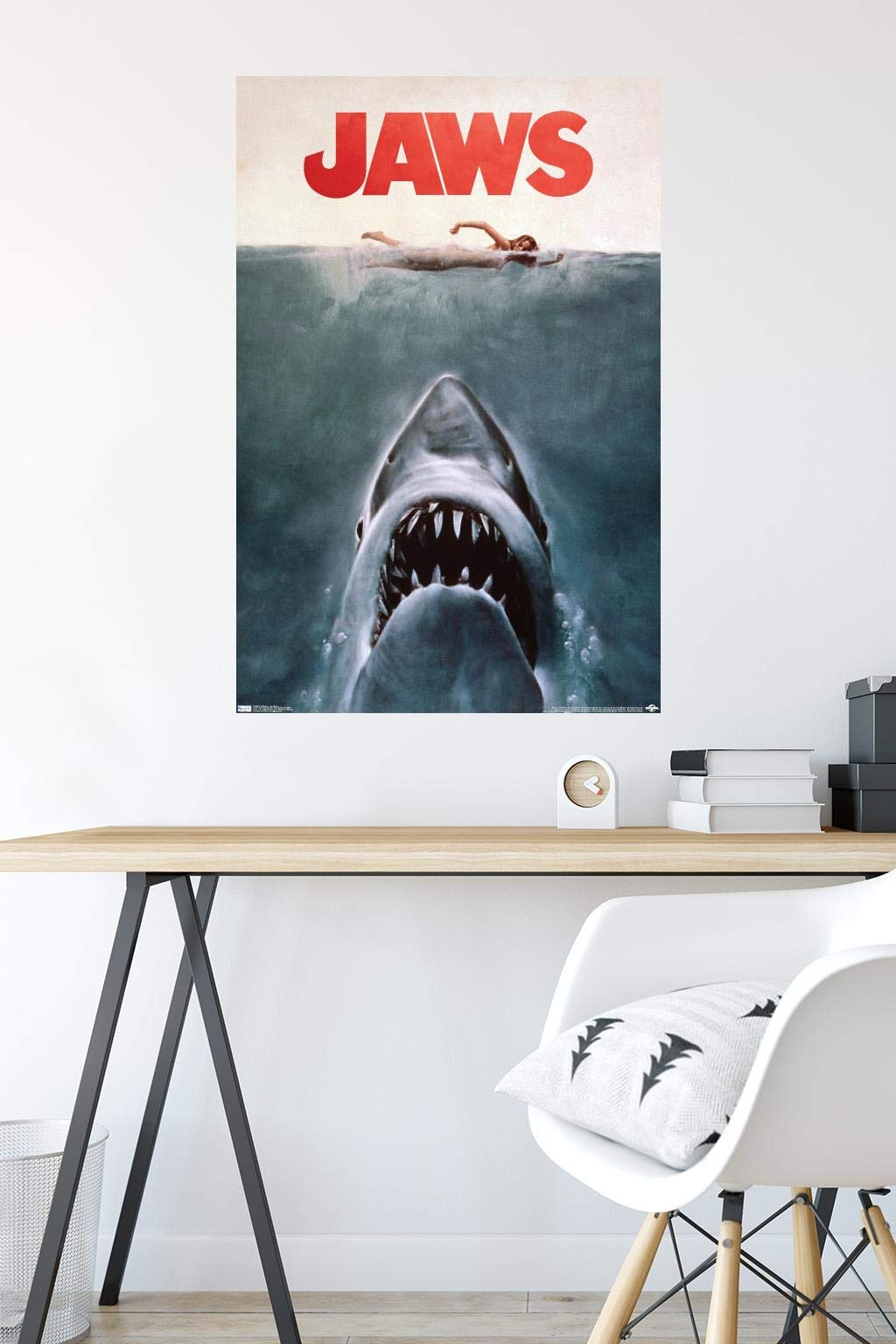 Trends International 24X36 Jaws - One Sheet Wall Poster, 24'' X 36'', Premium Unframed Version For Bedroom