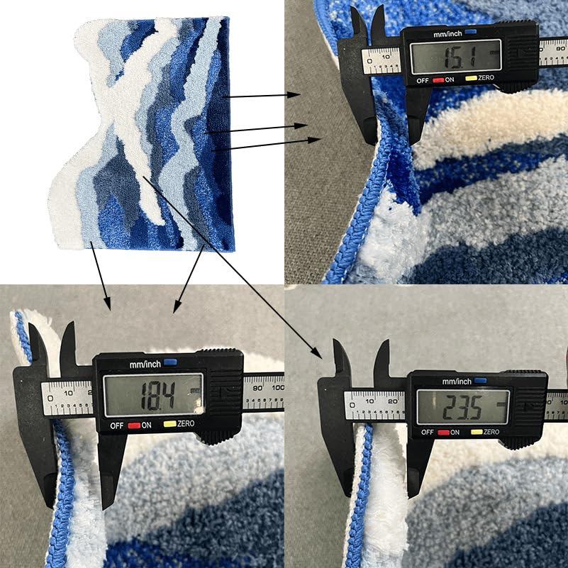 Zylg Wave Shape Furry Bedroom Rug, Fluffy Area Rug, Bathroom Rugs, Children'S Room, Bathroom Mats,Bath Mats(31.5 X 19.7 In)
