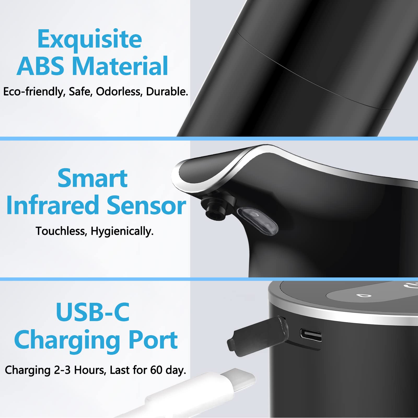 Yikhom Automatic Liquid Soap Dispenser, Touchless, 5 Level Adjustable Sensor Electric Dish Soap Dispenser, 15.37 Oz/450Ml Hand S