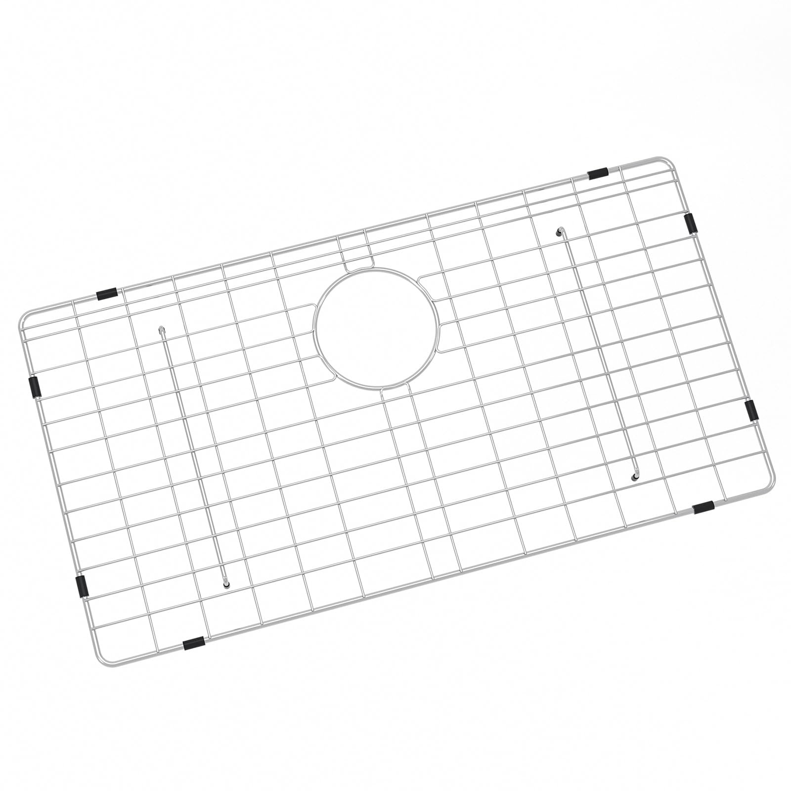 Stainless Steel Sink Grid And Protectors For Bottom Of Kitchen Sink, 26'' X 14'' With Rear Drain For Single Sink Bowl, For Sink