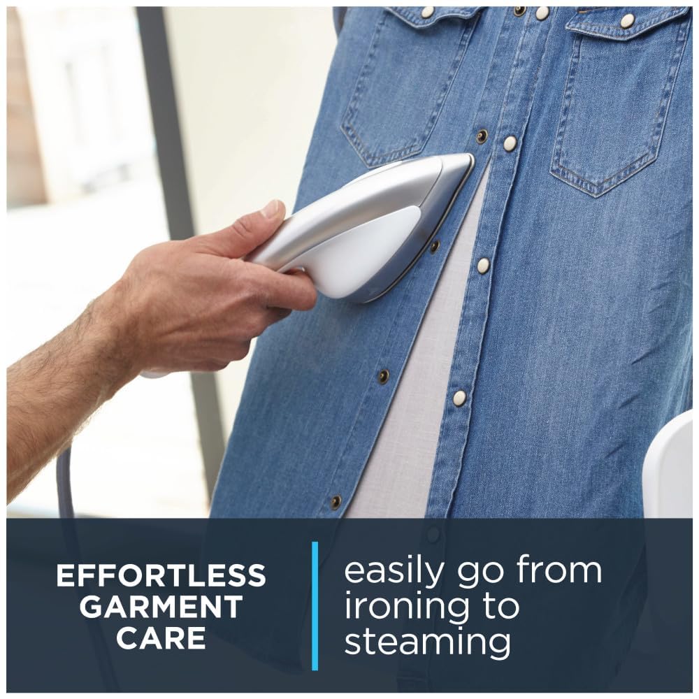 Rowenta Ixeo Steamer For Clothes With Ironing Board 65 Inches 45 Second Heatup, 1 Liter Capacity 1500 Watts Ironing, Portable, F