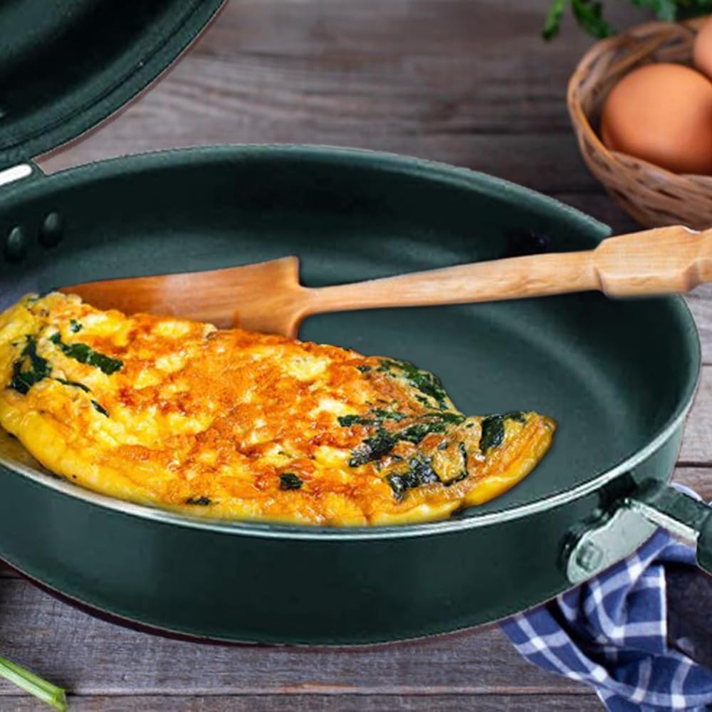 Ibili Reinforced Cast Aluminum Omelette Pan, Frittata Frying Pan Non-Stick With Bakelite Handles Double Sided For Easy Flipping