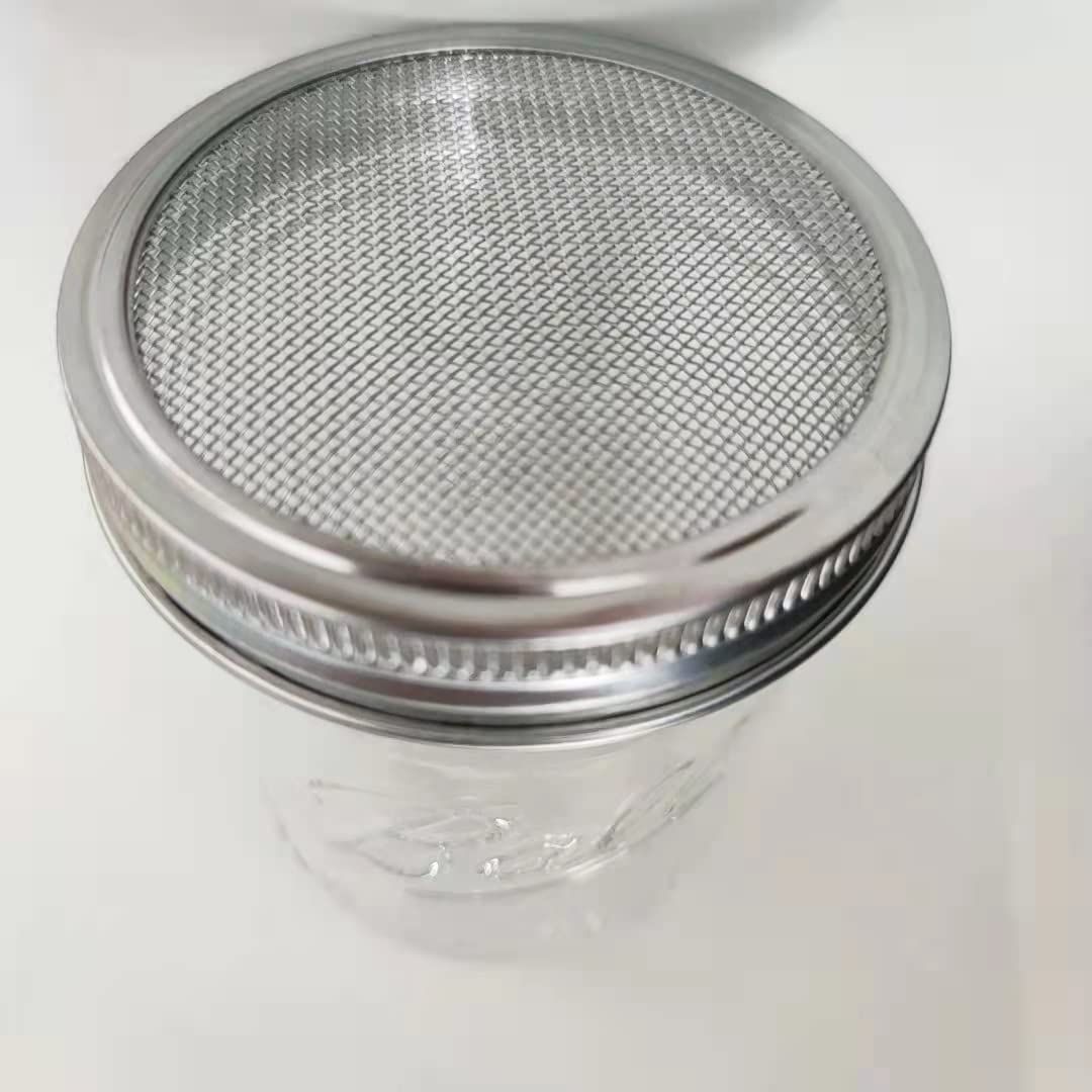 4 Pack Mason Jar Sprouting Lids Wide Mouth- Stainless Steel Sprouting Lids For Wide Mouth Mason Jars, Growing Bean, Broccoli, Se
