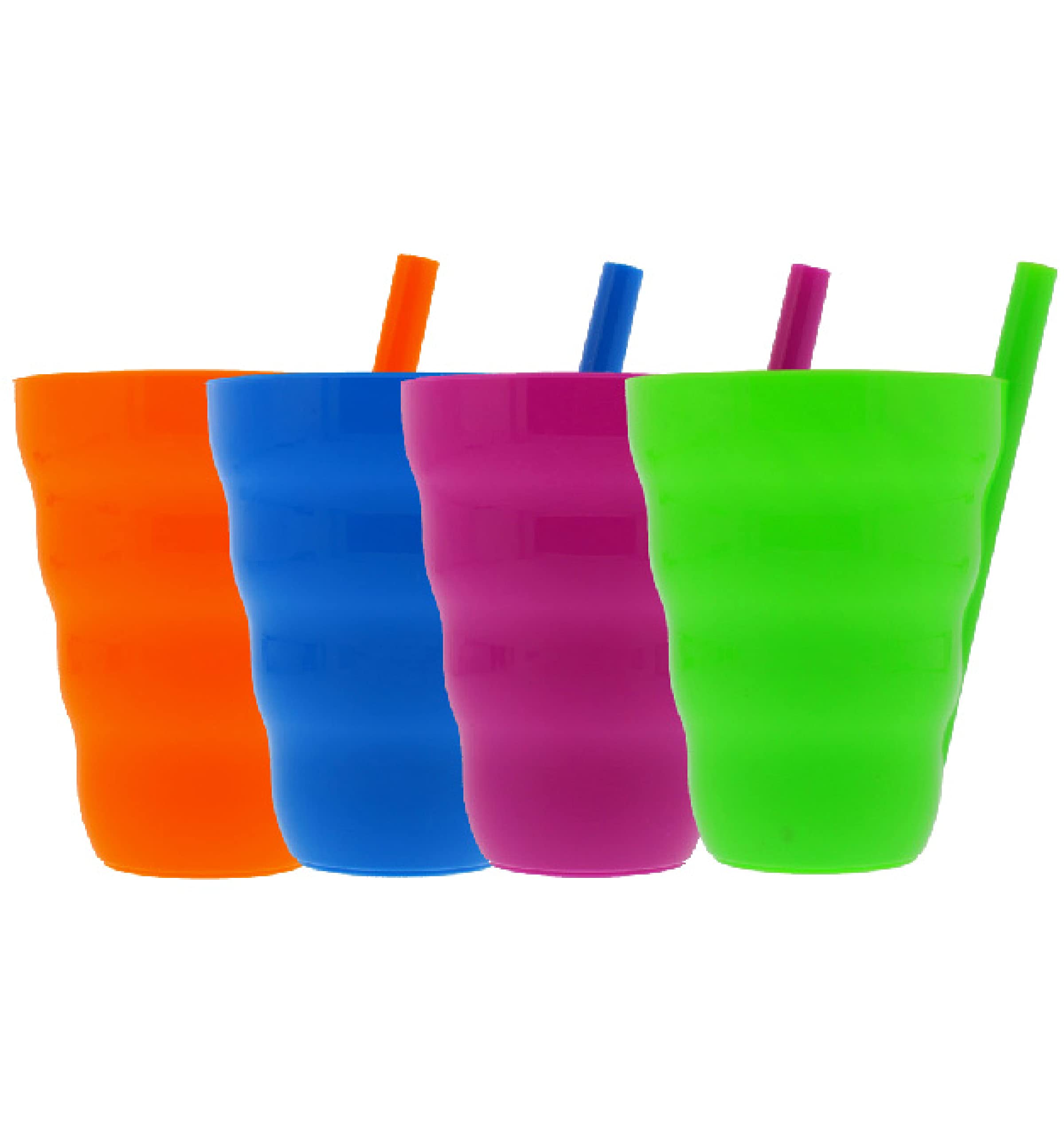 Arrow Home Products Sip A Cup With Built In Straw, 10Oz, 4Pk - Bpa-Free Straw Cups For Kids Great For Everyday Use - Made In The