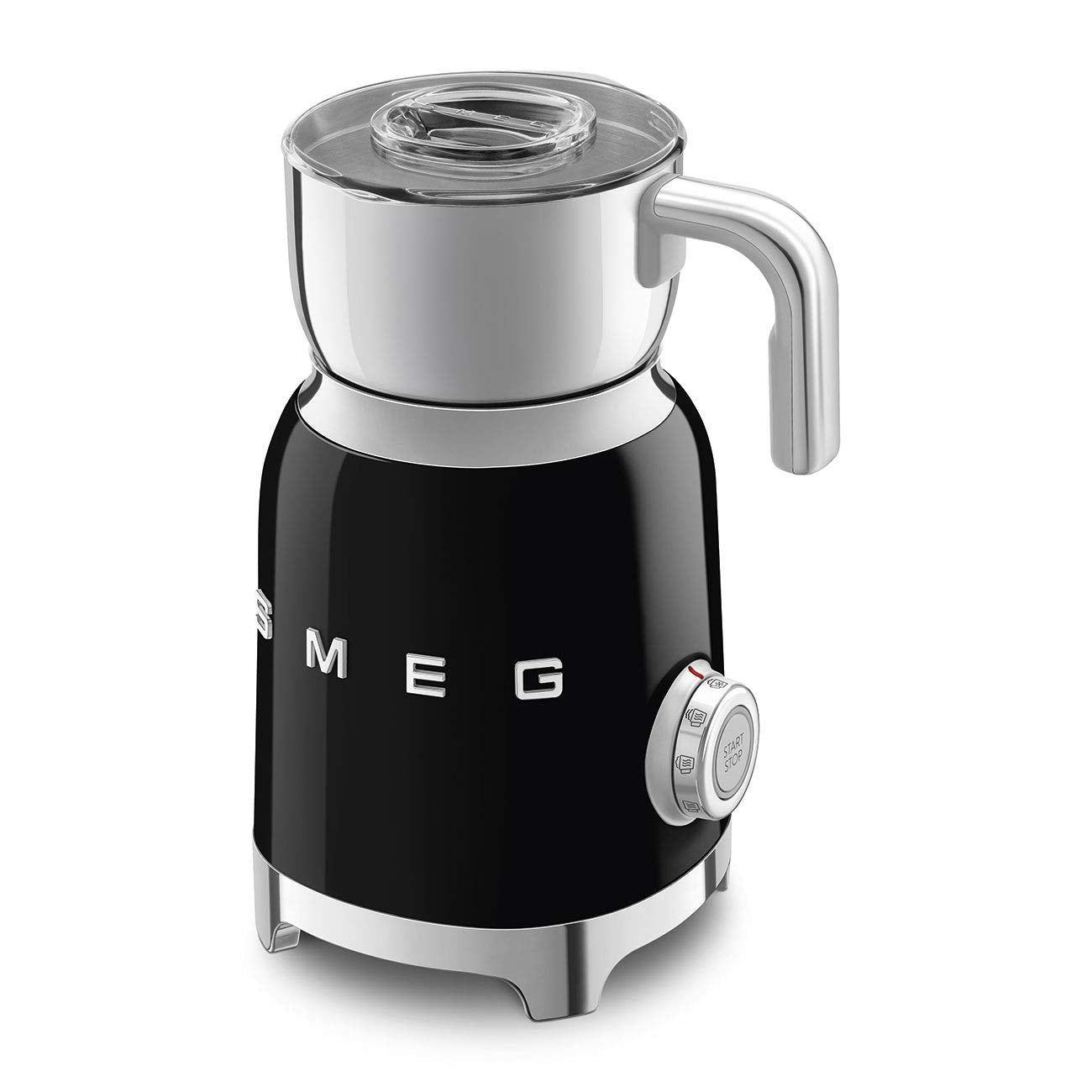 Smeg Retro 50'S Style Milk Frother With 2 Disks 6 Preset Programs Hot Or Cold Frothing And Induction Heating (Black)