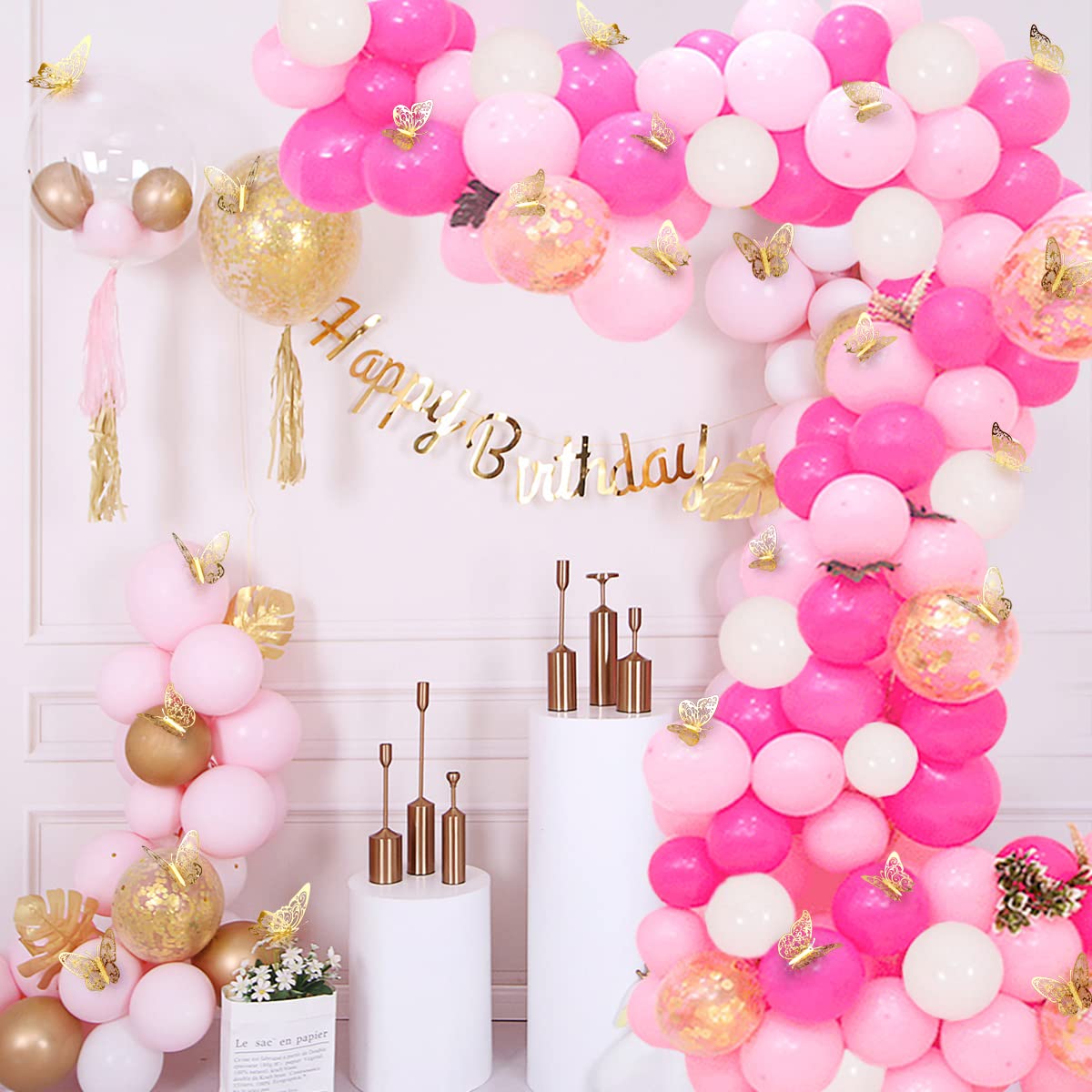 Crosize 72 Pcs Gold Butterfly Decorations  3 Sizes 4 Styles  3D Butterfly Wall Decor  Butterfly Party Decorations  Birthday Decorations  Butterflies for Crafts  Cake Decorating  Wall Stickers Room Decor for Baby Shower Girls Kids
