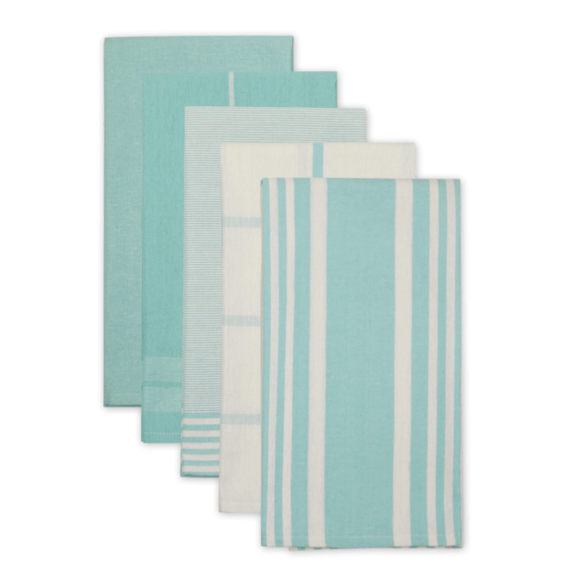 AQUA CLASSIC OVERSIZED WOVEN DISHTOWELS SET/5