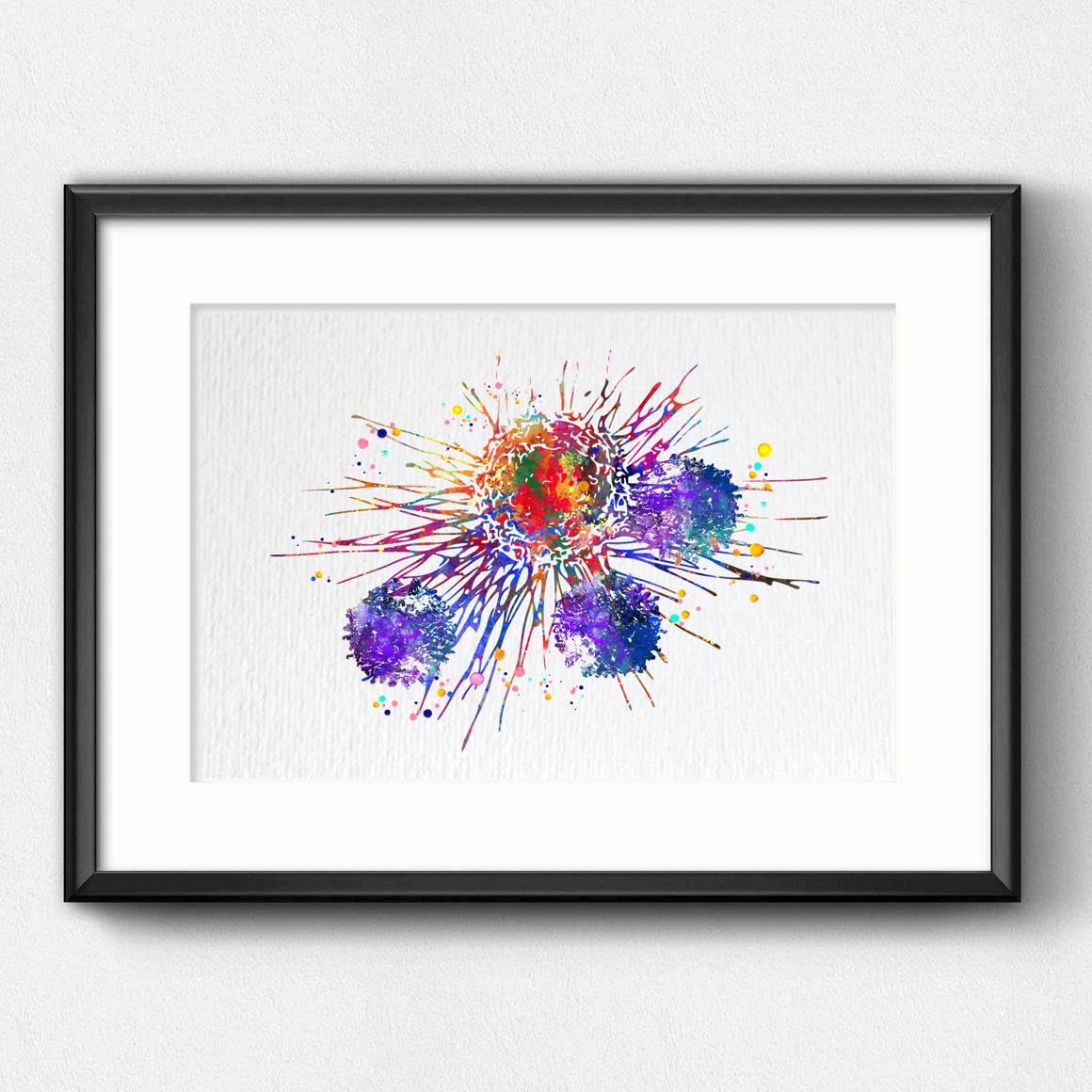 Dignovel Studios 8X10 Unframed T-Cells Immune Cells Medical Art Science Histology T Cell Attacking Cancer Art Oncology Immunolog
