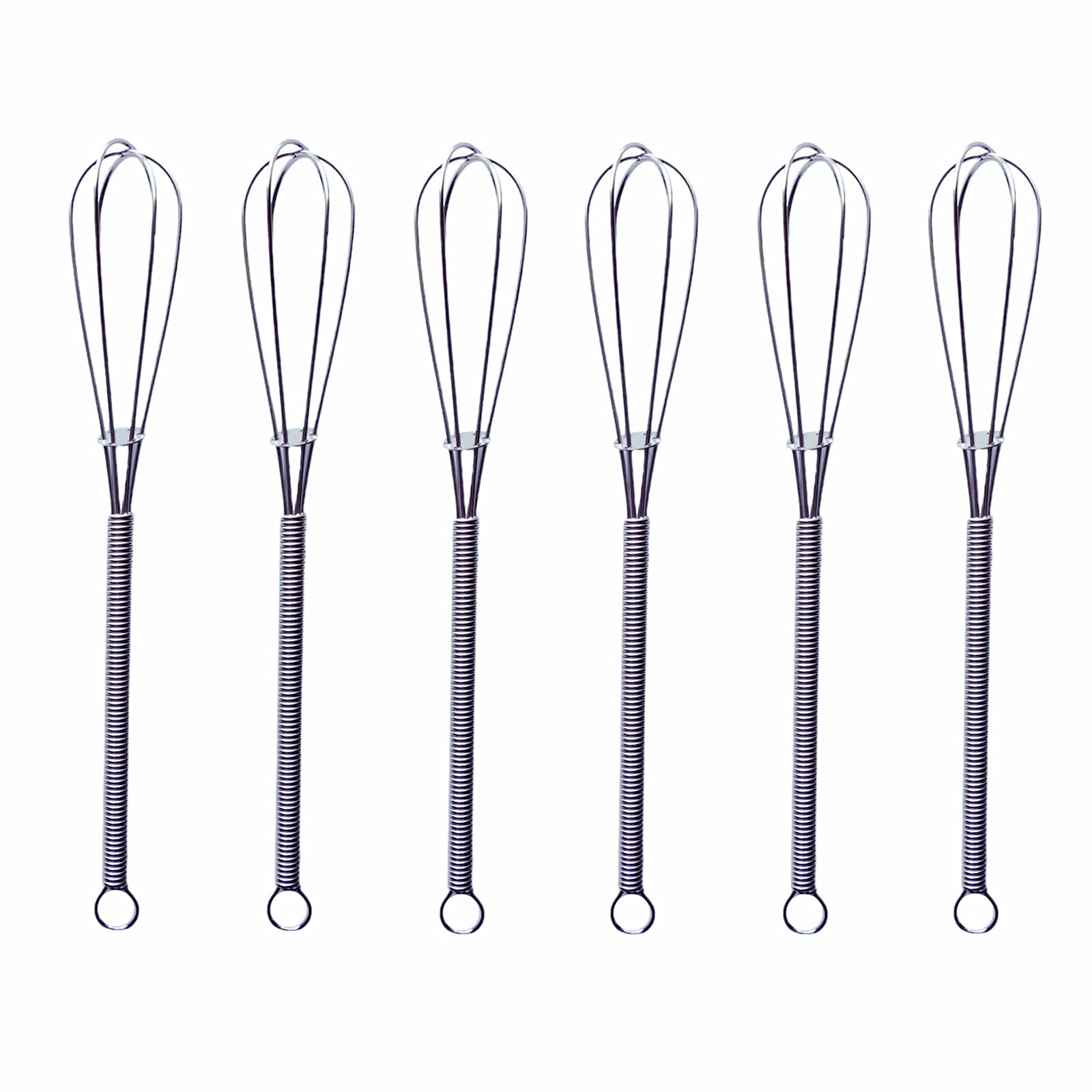 Transun Moo 6 Pcs Small Wire Whisks 7 Inches Mini Stainless Steel Whisks For Cooking Kitchen