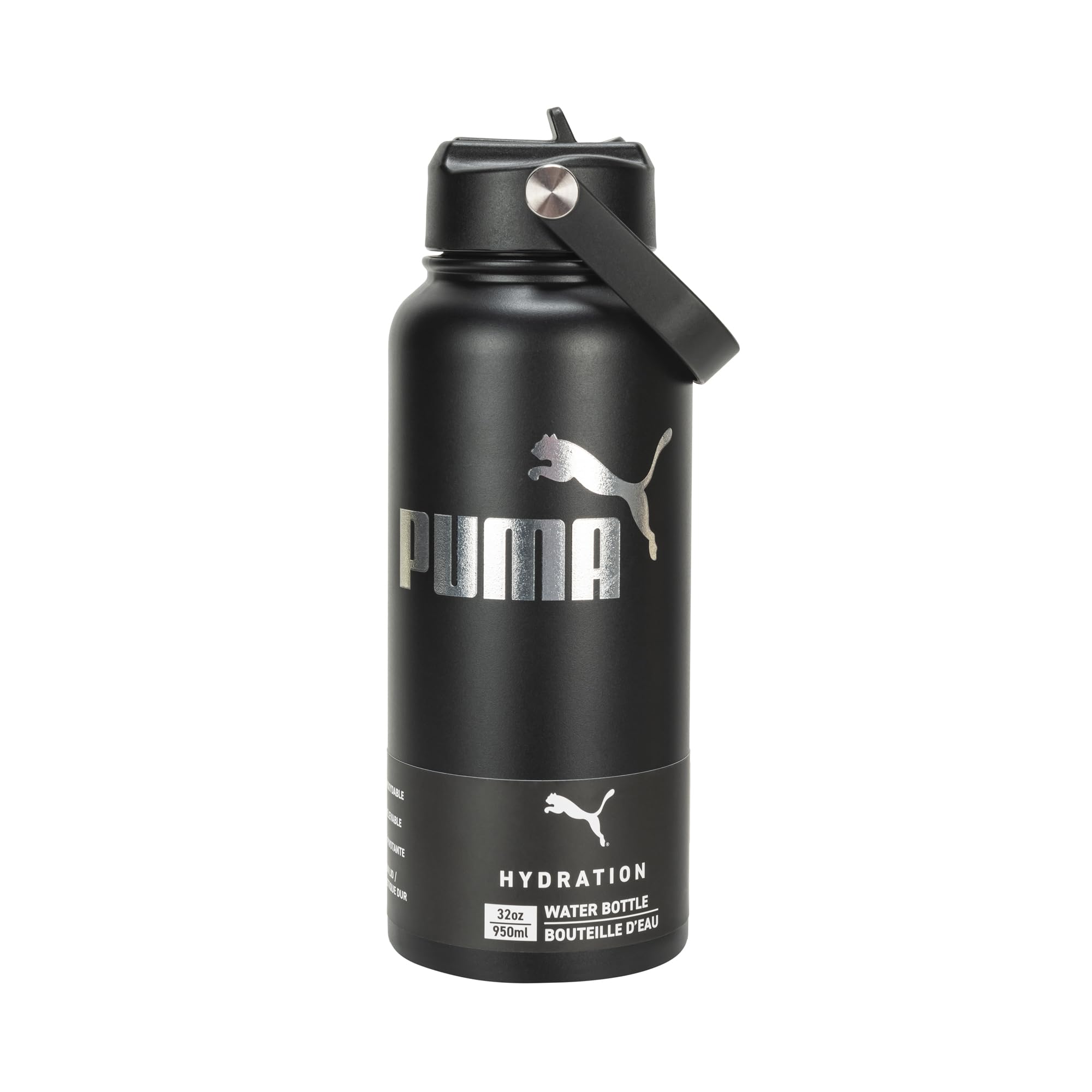 PUMA Evercat 32 oz Honor Flip Top Bottle, Black, OS