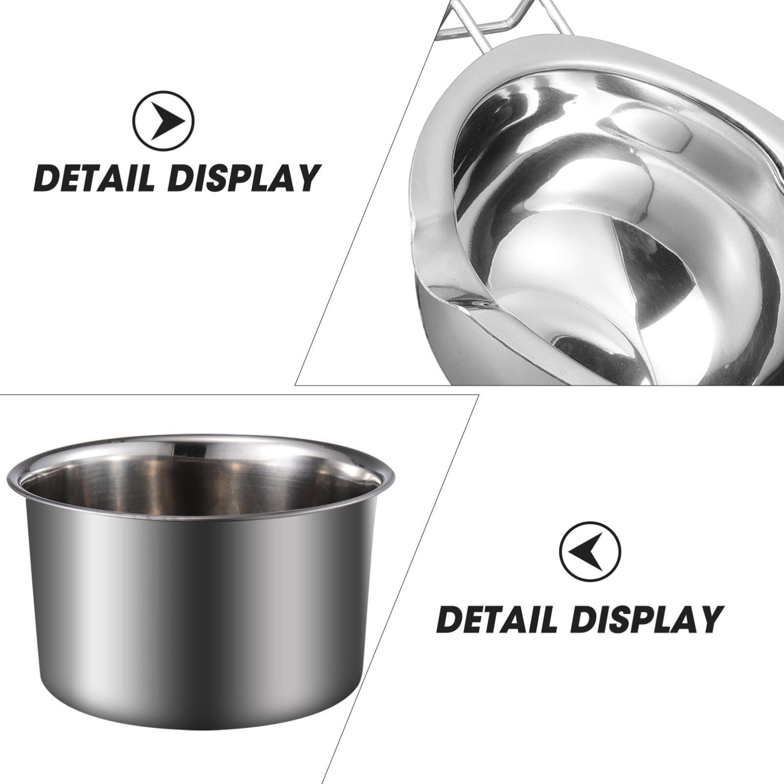 1 Set Double Boiler Pot Stainless Steel Water Boiling Melting Pot With Dual Pour Spout For Candle Butter Chocolate Cheese Carame