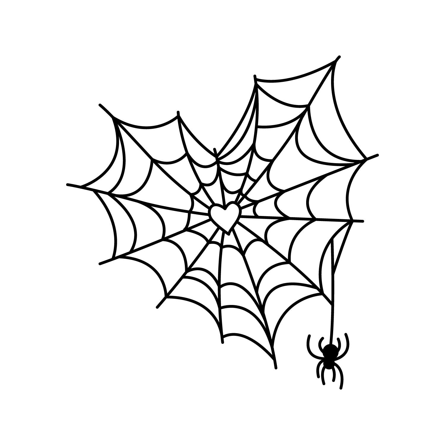 Vinyl Wall Art Decal - Spiderweb Heart - 23.5'' X 22'' - Trendy Funny Halloween Pumpkin Shape Quote Sticker For Entryway Dining