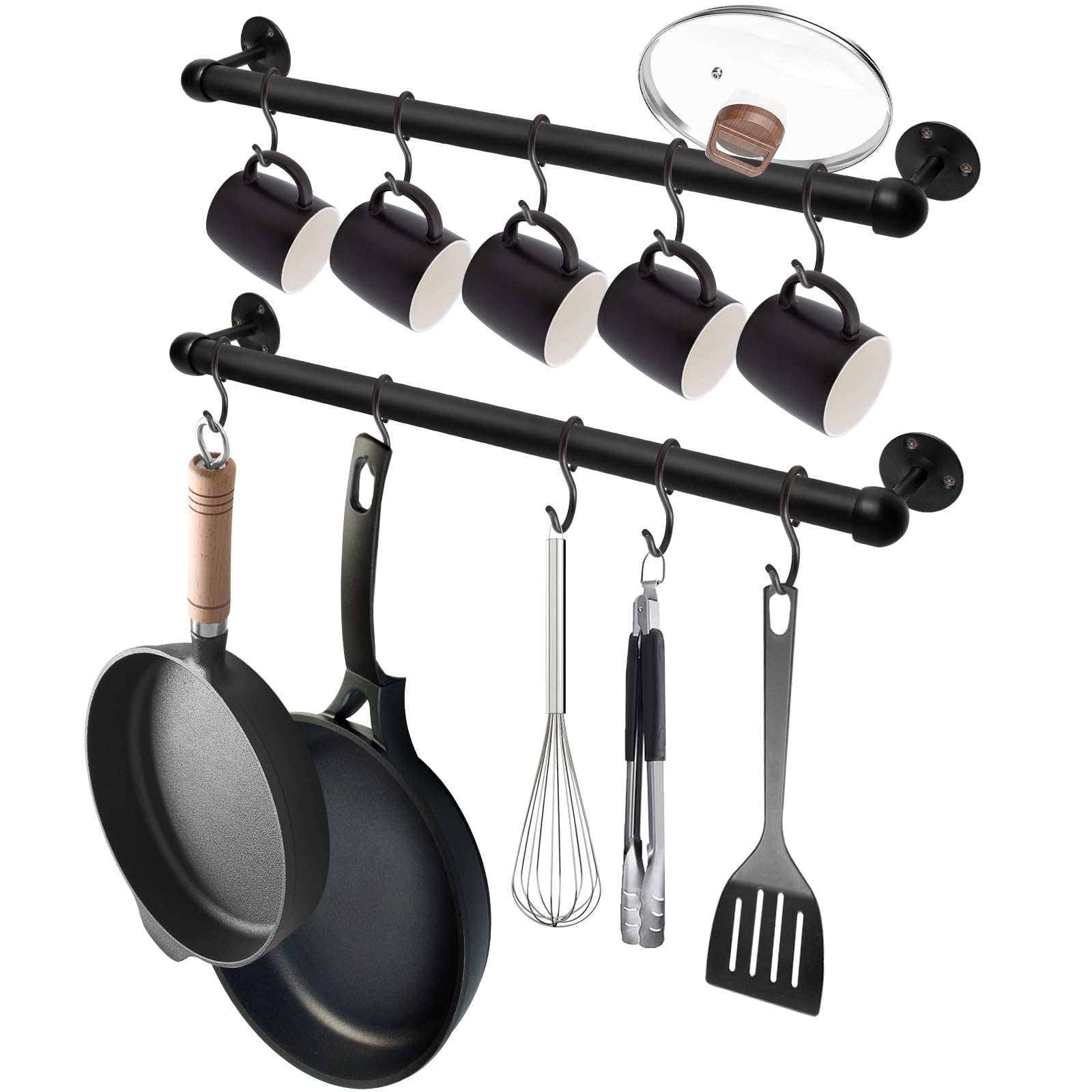 Craforliv 16 Stainless Steel Kitchen Utensils Rack, 2 Pack Pot Hanger