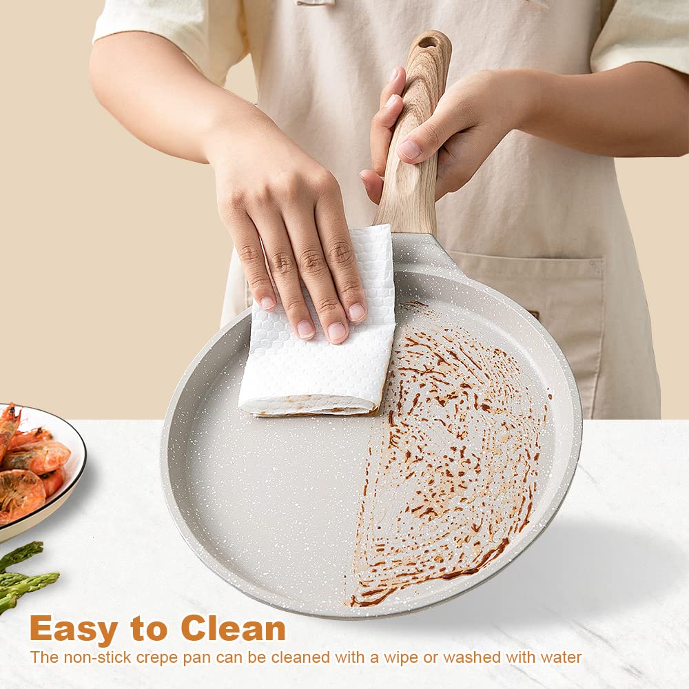 Bobikuke 8 Inch Crepe Pan, Nonstick Pan For Crepes Omelette Tortillas, Dosa Tawa Tortilla Pan, Griddle Pancake Pan For Roti Indi