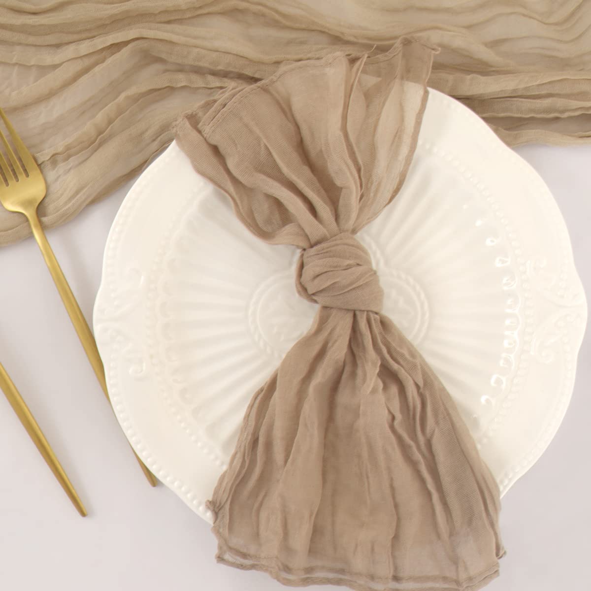 Socomi Coffee Cheesecloth Napkins Easter Spring Napkins Set Of 10 Boho Washable Dinner Table Napkins For Wedding Party Baby Show