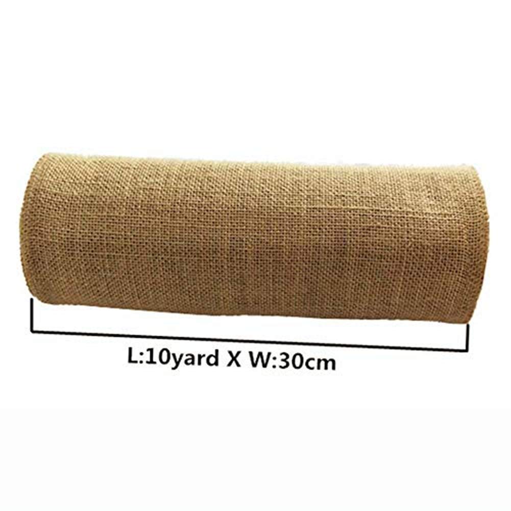 Ozxchixu Jute Burlap Table Runner-12'' Wide X 10 Yards Long Burlap Fabric Roll Perfect For Weddings, Table-Runners, Decorations