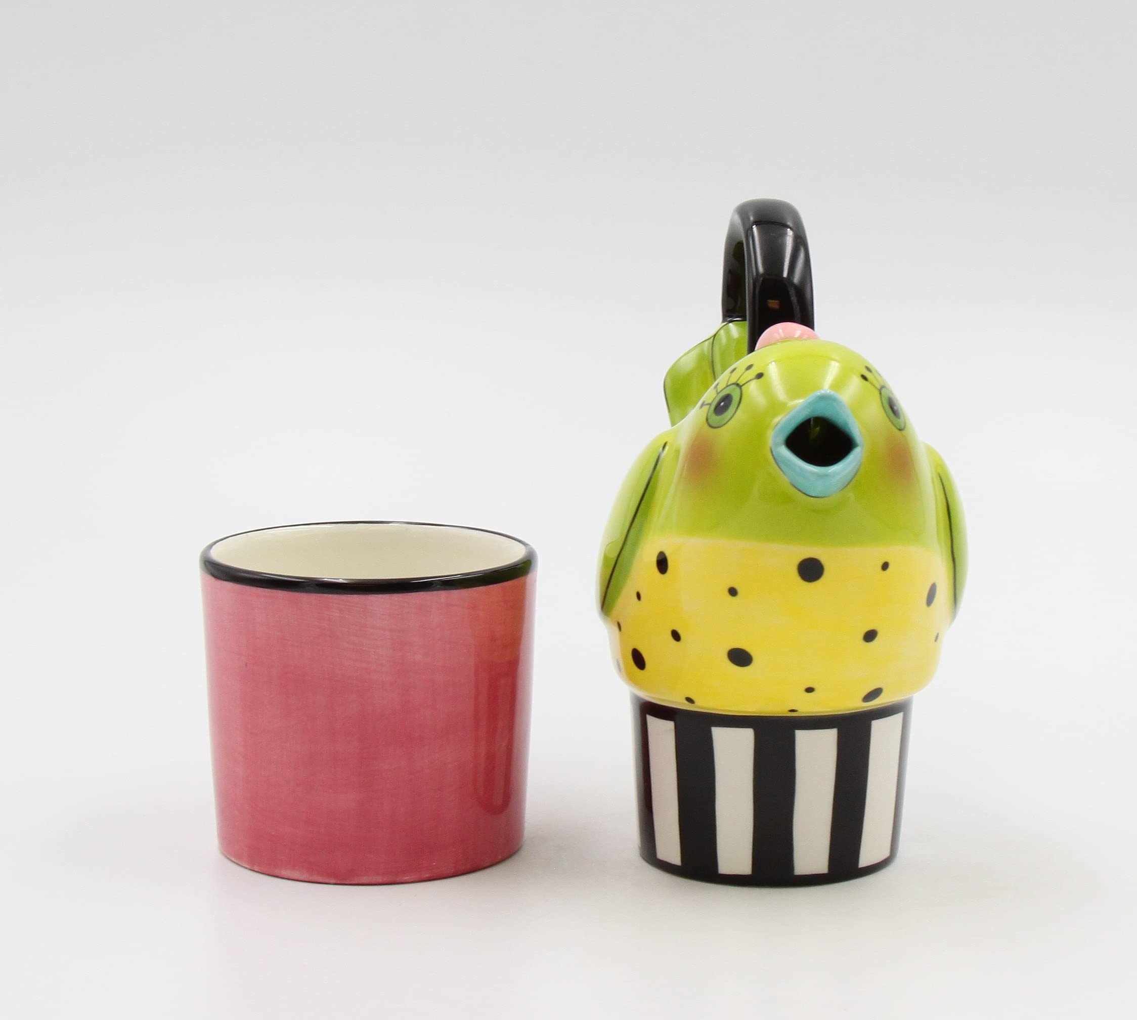 Appletree 6-7/8-Inch Ceramic Green Bird Tea For One