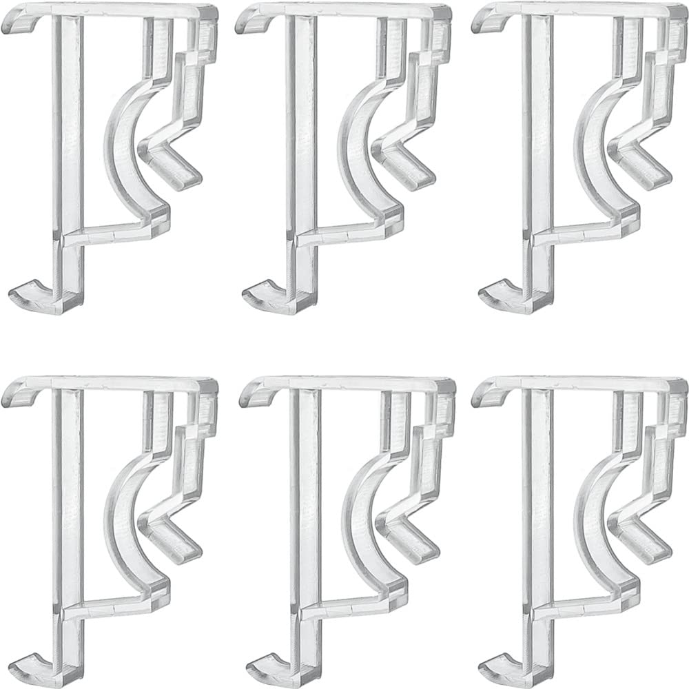 Cutelec Valance Clips 2inch 6pcs Clear Plastic Hidden Retainer Holder for Window Blind Valance,Horizontal Faux & Wood Blinds Par