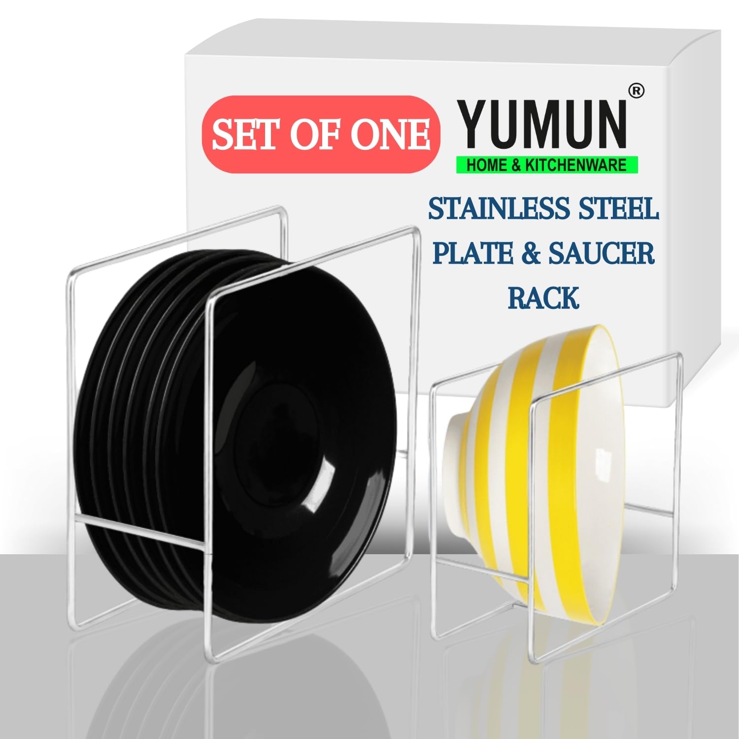 Yumun 4 Pcs Stainless Steel Plate Rack For The Kitchen Which Can Hold 10 To 20 Plates Thali Rack, Dish Rack, Thali Stand, Dish S