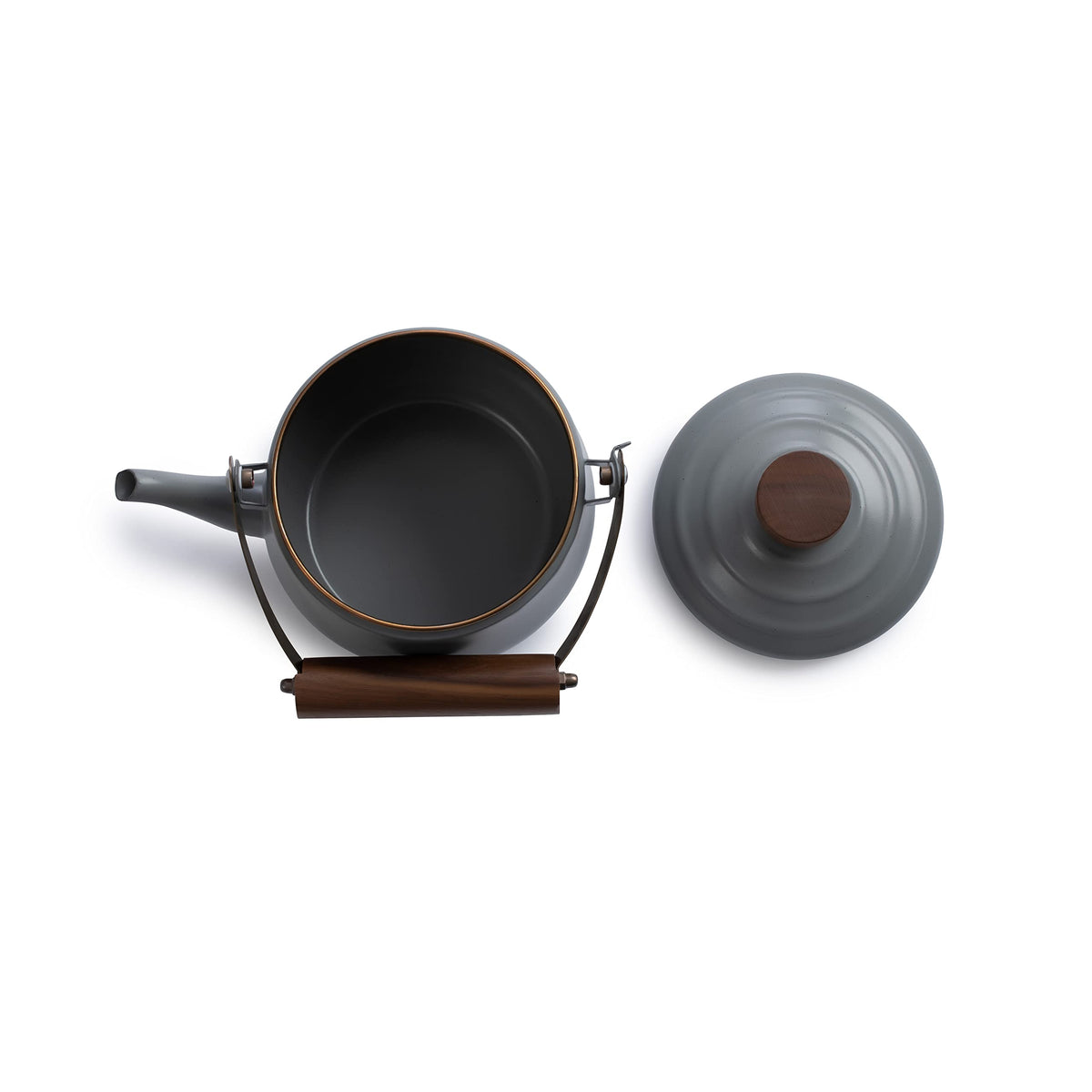 Barebones Enamel Teapot - Vintage Inspired Design - Baked Stainless St ...