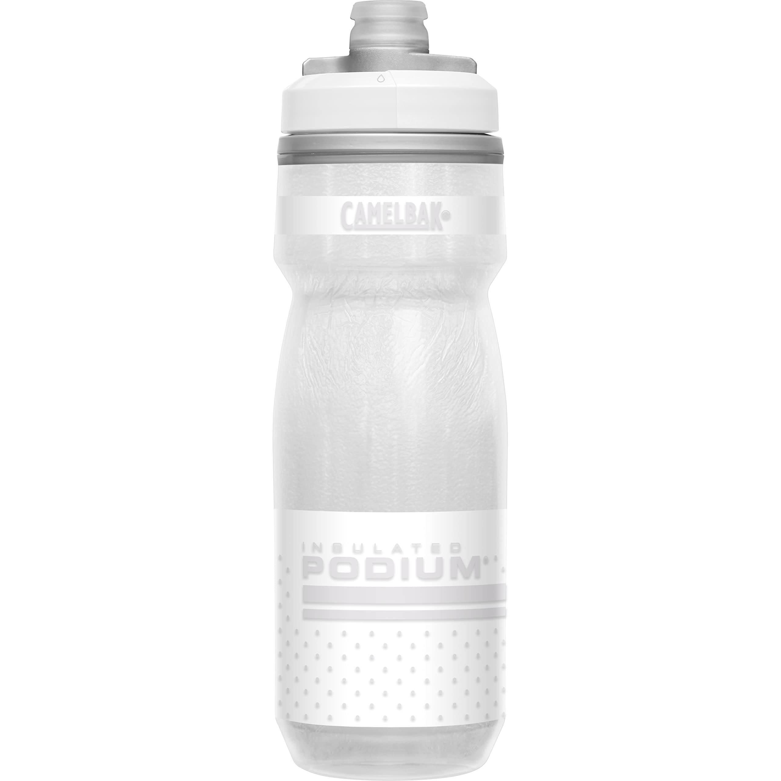 Camelbak Podium Chill Insulated Bike Water Bottle - Easy Squeeze Bottle - Fits Most Bike Cages - 21Oz, Reflective Ghost