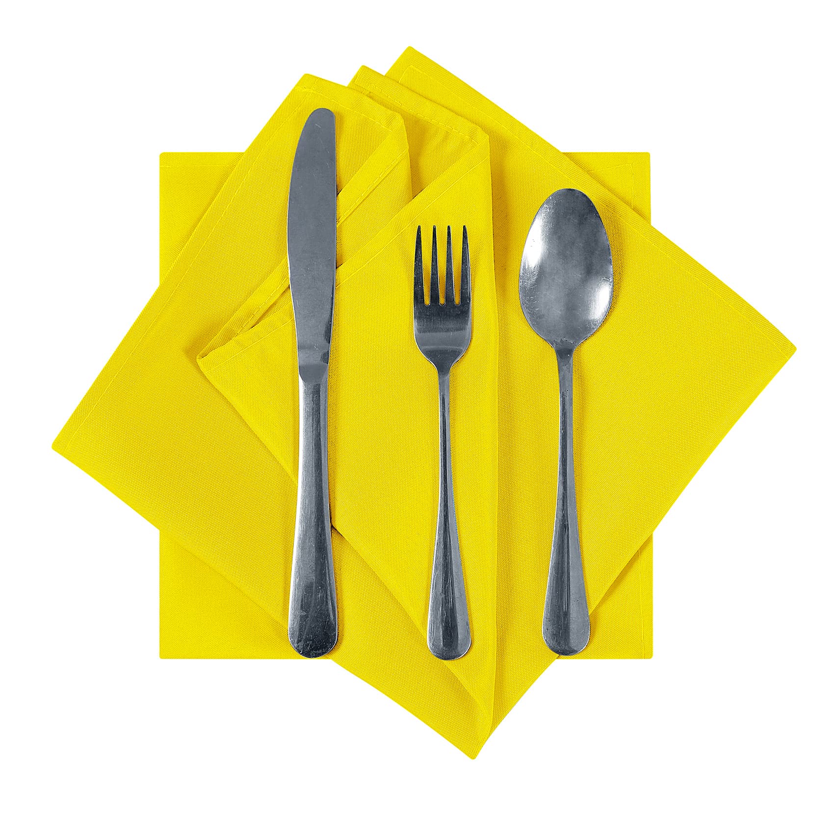 Cloth Napkins 17X17 Inch Washable Polyester Dinner Napkins Soft Table Napkins For Wedding Party Dining Banquet(Yellow,25Pcs)