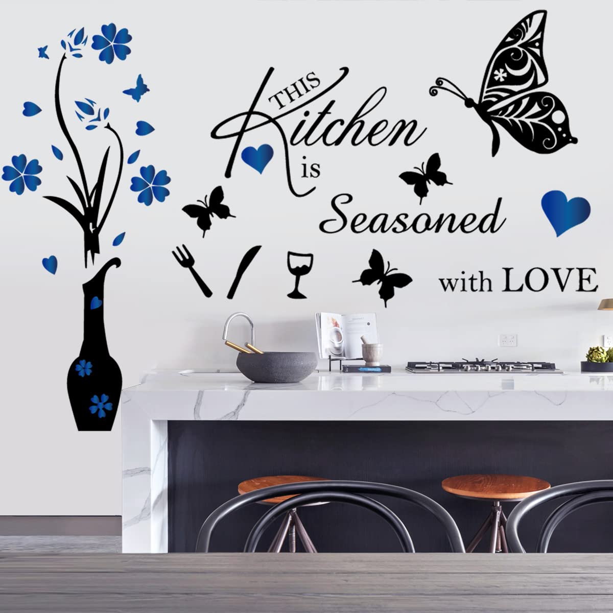 Kitchen Wall Decal Wall Arts Stickers Inspirational Wall Decals Quotes This Kitchen Is Seasoned With Love Kitchen Wall Sign Home