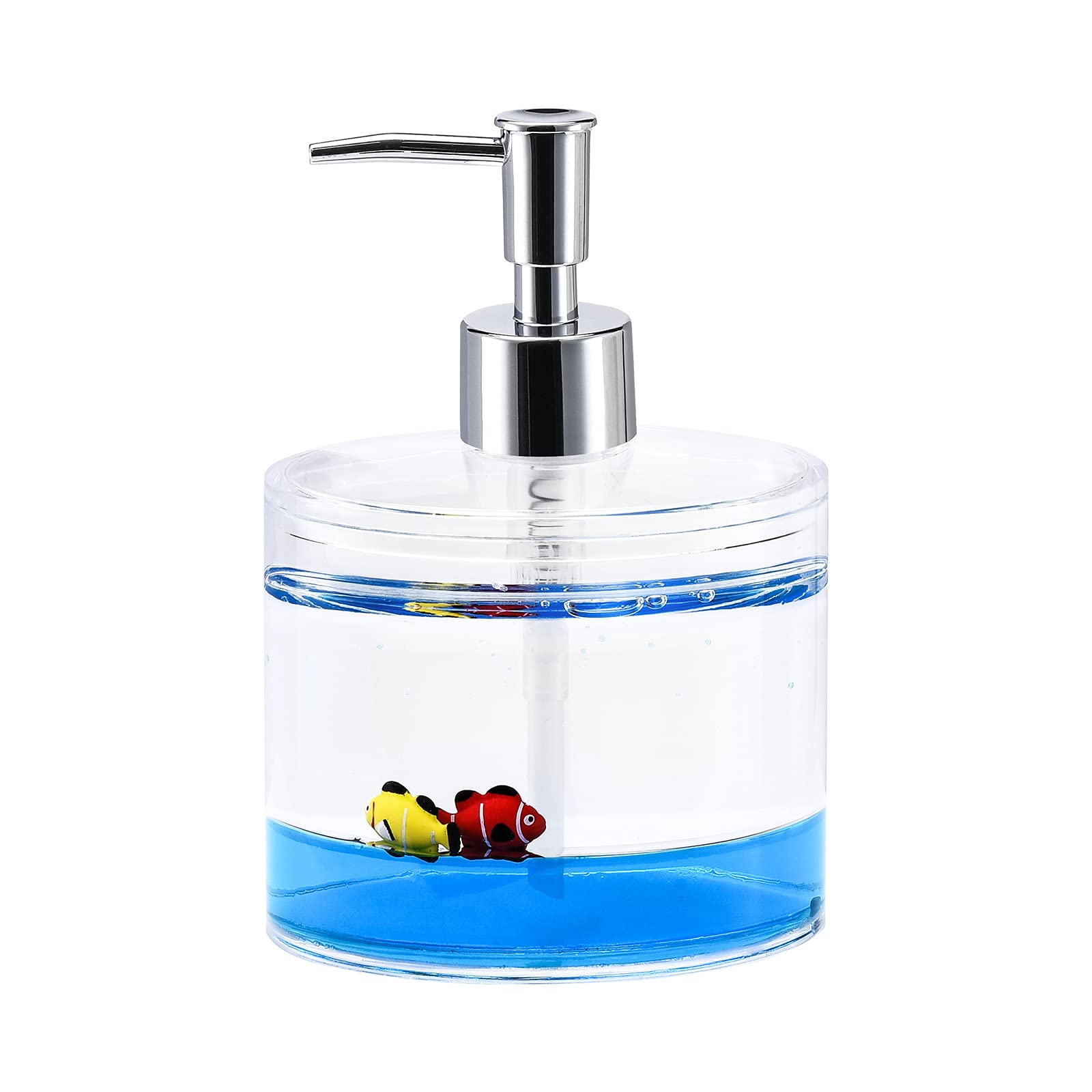 Locco Decor Acrylic Liquid 3D Floating Motion Bathroom Kitchen Soap Dispenser Fish