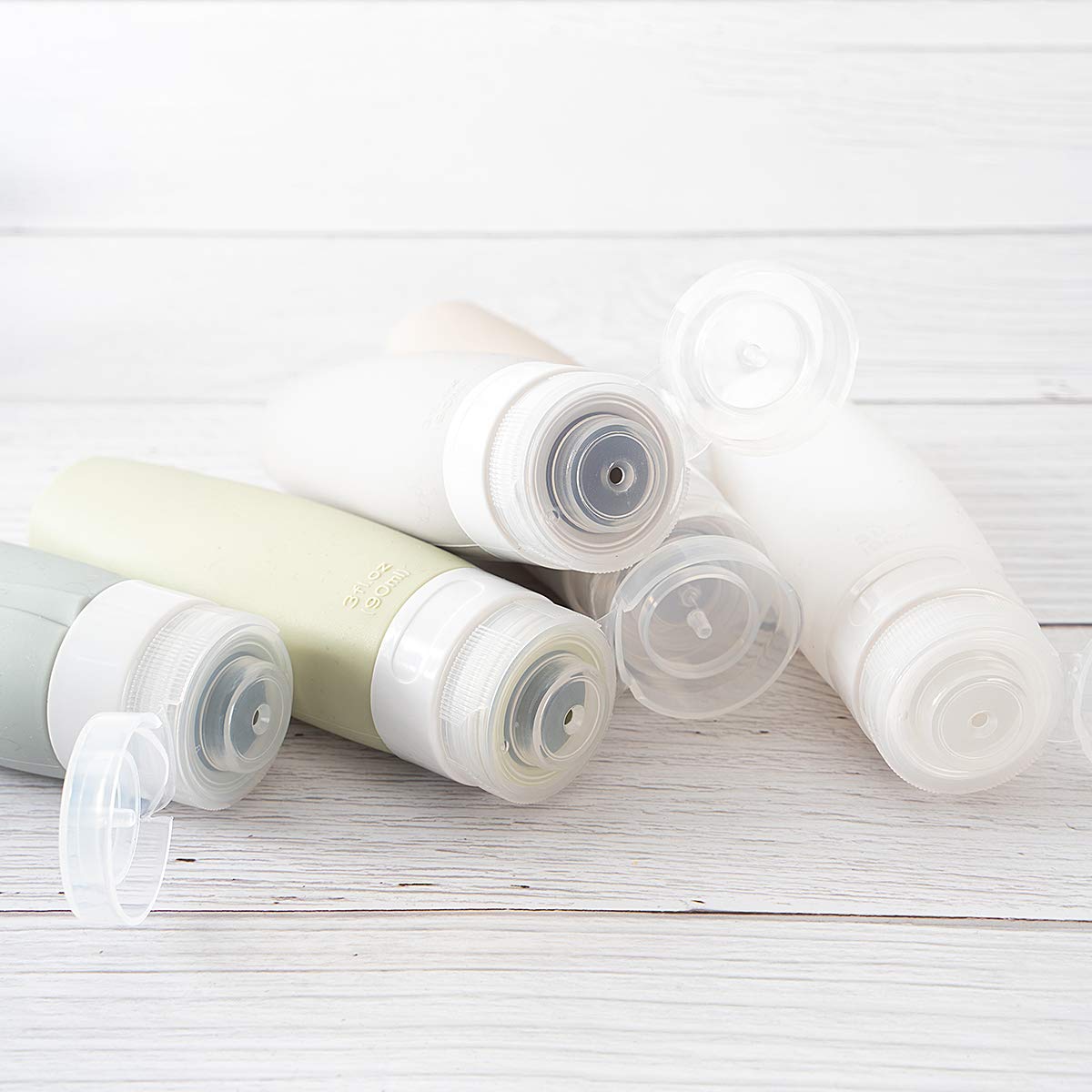 Tsa Certified Portable Silicone Travel Bottle Set, Leak Proof Squeezable Silicon Tubes Travel Size Toiletries Containers, Refill