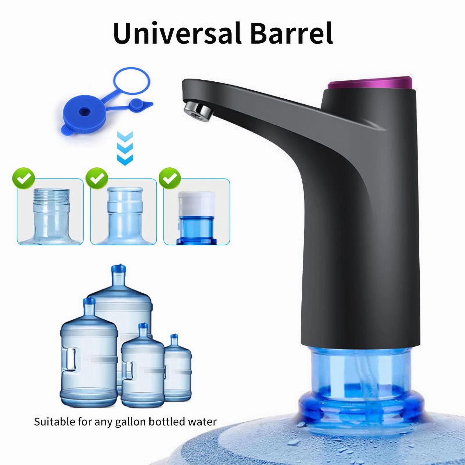 Hipicok Water Pump For 5 Gallon Jug, 5 Gallon Water Dispenser, Usb Charging Water Dispenser, Electric Water Pump For 3 And 5 Gal