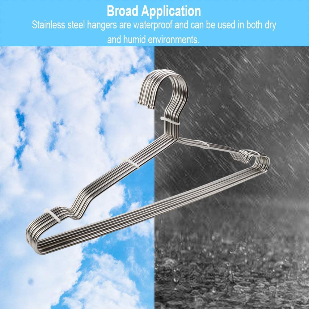 Seropy Clothes Hangers 30 Pack Coat Hangers Non Slip Wire Hangers Clothing Hangers Heavy Duty Metal Hangers Space Saving Ultra Thin Hangers of Stainless Steel Hanger for Clothes 16.5 Inch