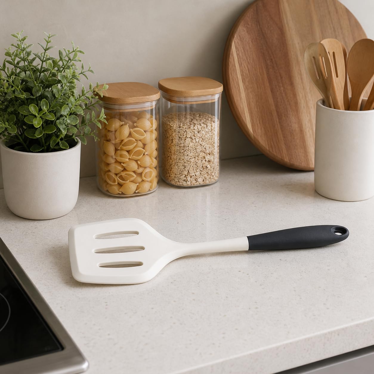 Decortwist Silicone Spatula | Heat Resistant Kitchen Utensils For Cooking, Baking | NonStick, BpaFree, Flexible & Durable | Di