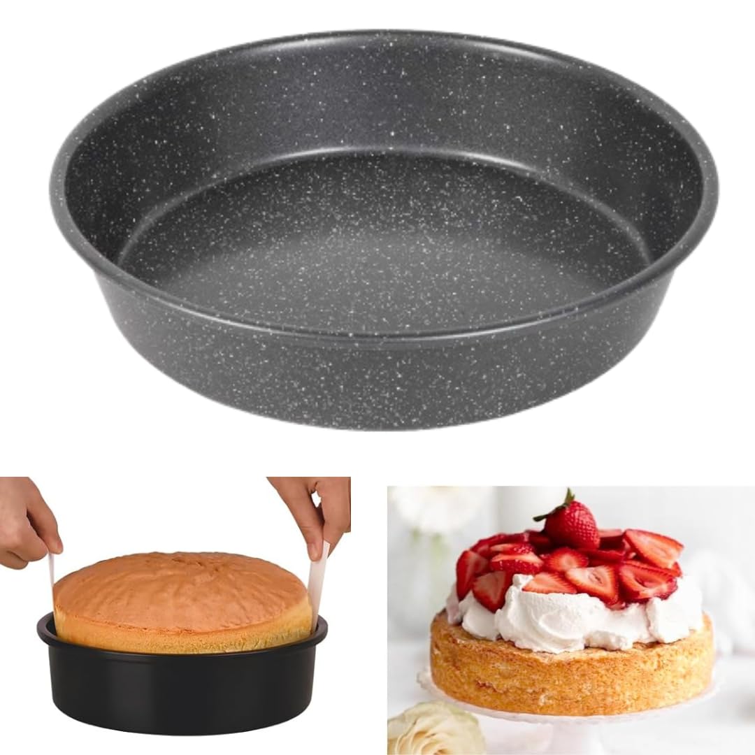 LEGACYCART Large Round Cake Pans NonStick Baking, Dishwasher Safe for Chocolate Cheesecake Teacake Jello Muffin Pan Brownie Tar