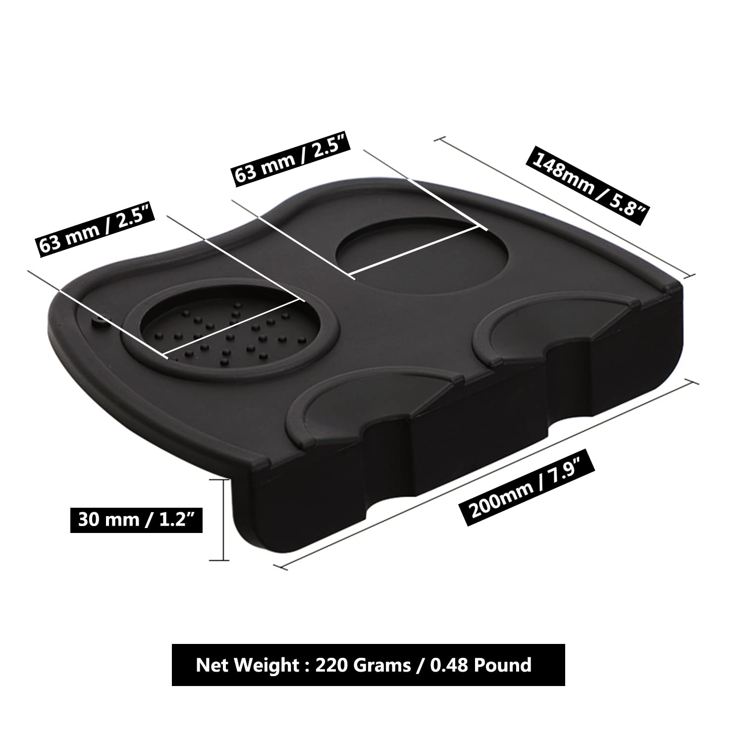 Coffee Tamper Mat Silicone Corner Tamping Mat (Large)