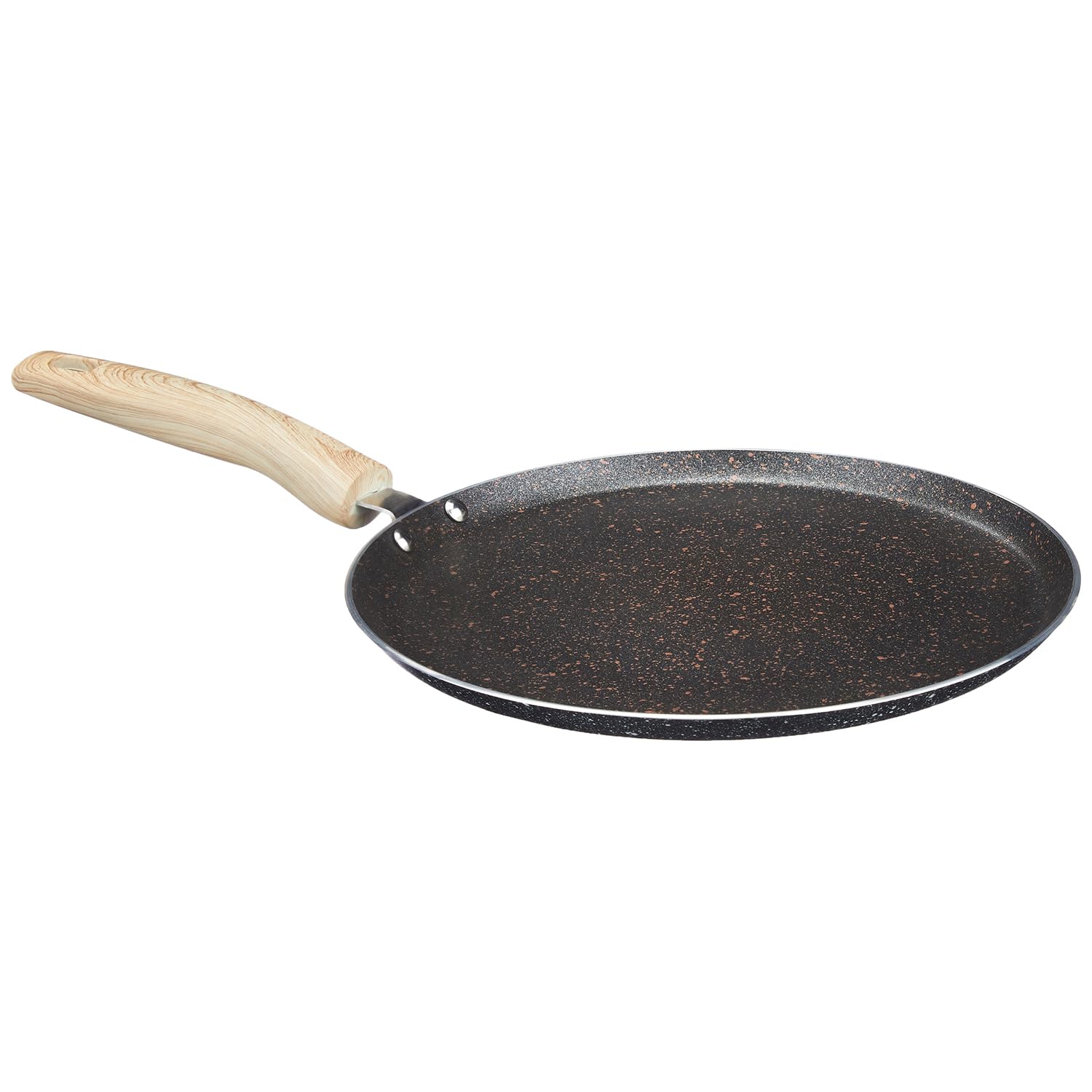 Amazon Brand - Solimo 28 Cm Non-Stick Granite Dosa Tawa | Induction & Gas Compatible | Flat Roti Tawa | Anti-Bulge Base | Pfas-F
