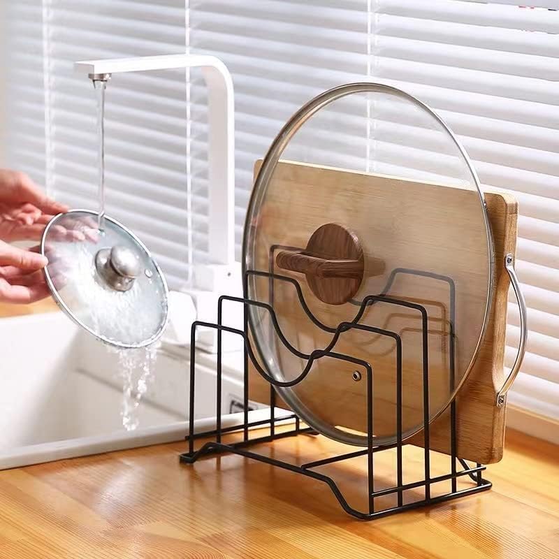 Divik Pan And Pot Tawa Rack Holder Stand | Plate Dish Lid Tray Utensils Cookware Cupboard Cabinet Storage Shelf Shelves Organize