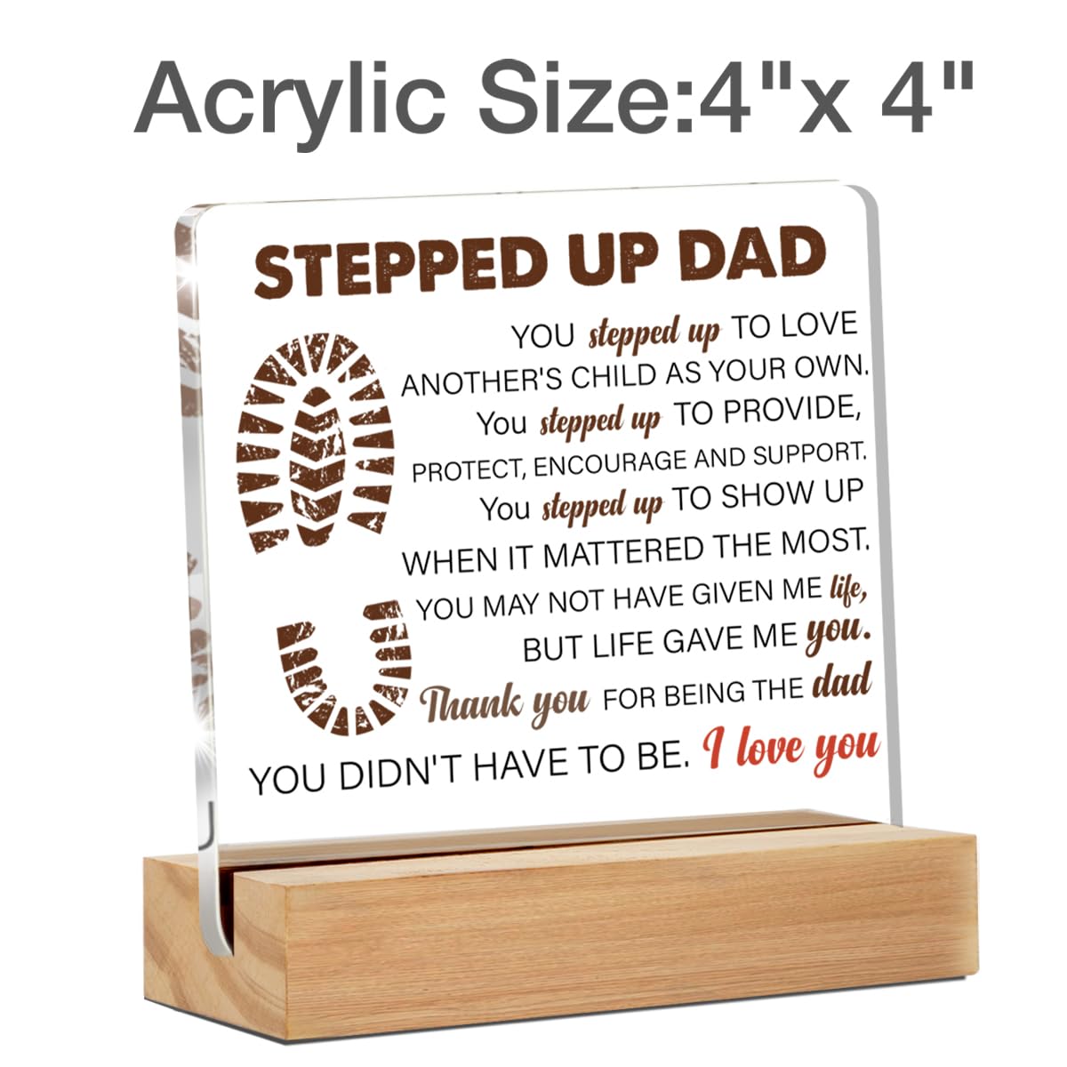 Dad Gifts From Daughter, Gifts for Father Birthday Christmas Father's Day, to My Dad I Love You Always and Forever Clear Acrylic