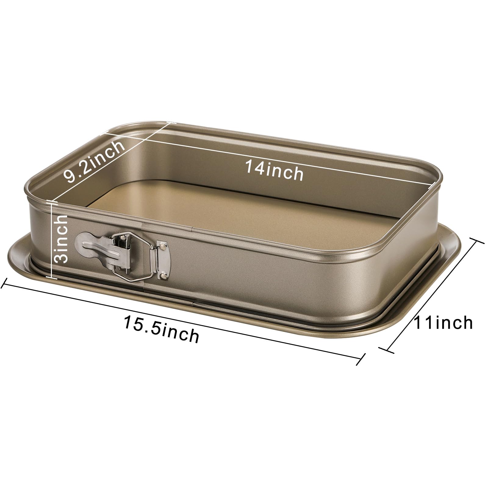 Soujoy Springform Cake Pan, Non-Stick Rectangle Cheesecake Pan, Large Cake Pan With Removable Bottom, Ice Cream Cake Bakeware, 1