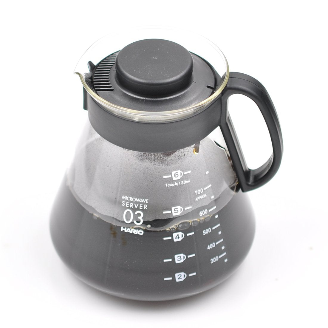 Hario V60 Glass Range Coffee Server Pour Over Carafe Microwave Safe 800Ml, Black