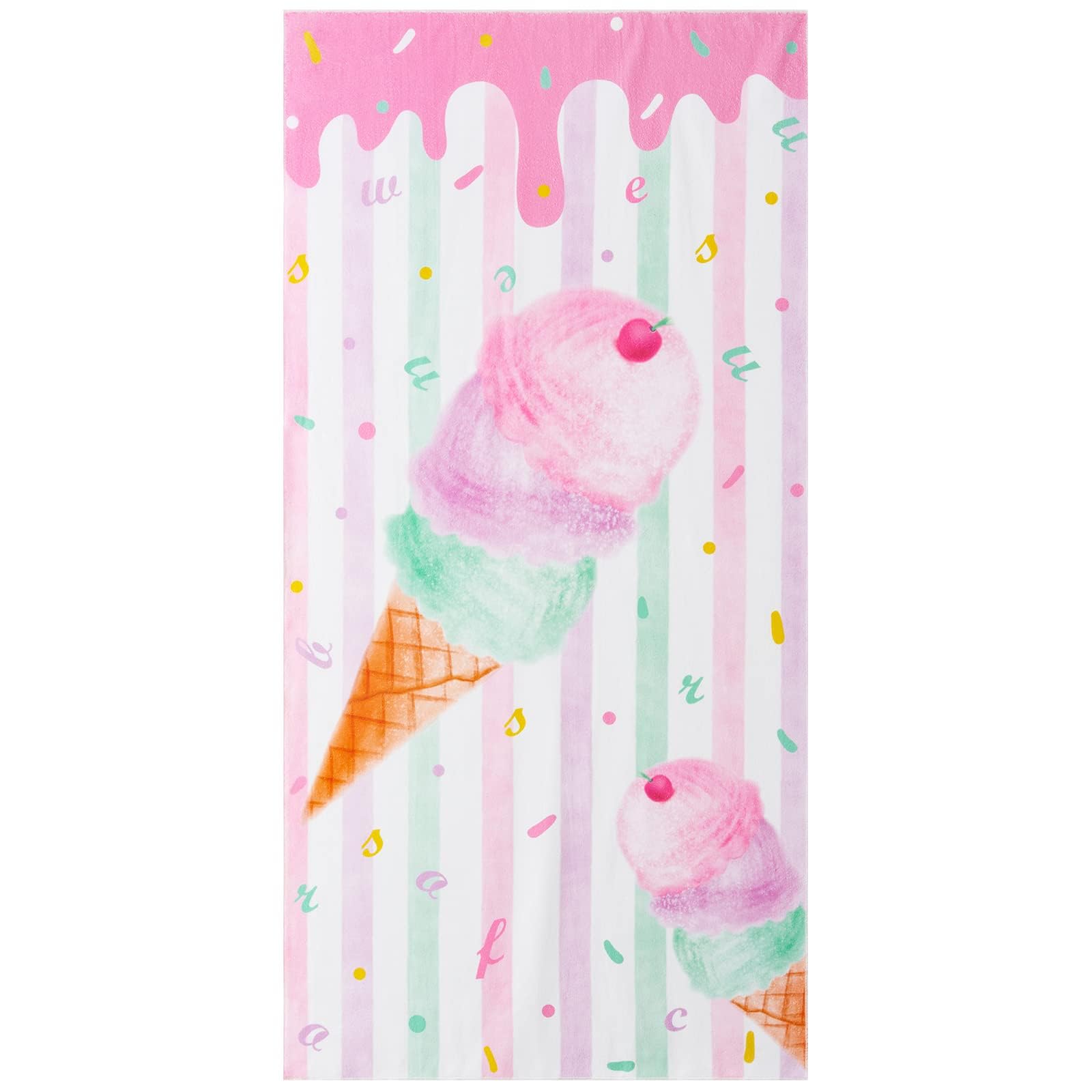 WERNNSAI Super Soft Ice Cream Beach Towel for Girls - 30
