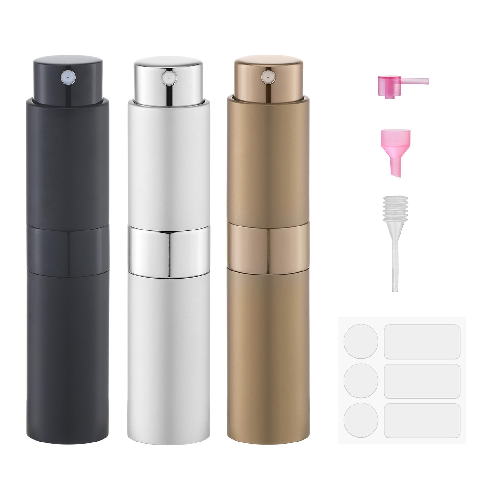 Fusupak Perfume Atomizer Travel Refillable Bottle: Cologne Sprayer Portable For Men - Mini Spray Empty For Refill - 8Ml Small Si