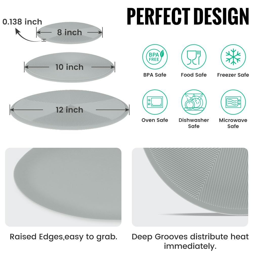 Foghut Multi-Use Microwave Mat, 3 Pack Trivets, Hot Pad, Pot Holders, Place Mat, Utensils Rest, Silicone Cover Pad For Kitchen C