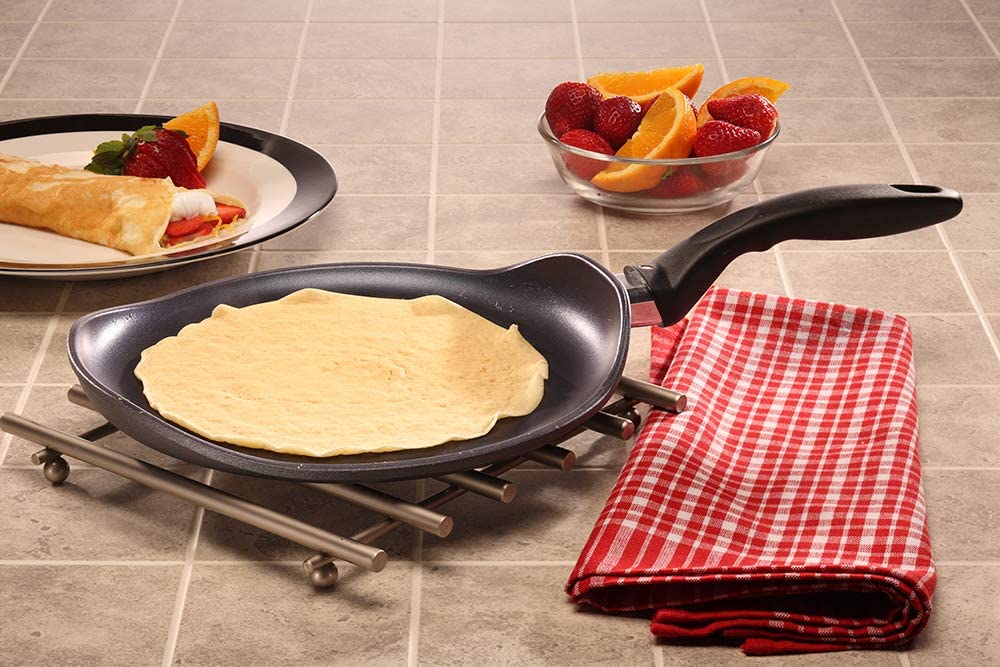 Swiss Diamond 10.25 Inch Crepe Pan, Nonstick Induction Crepe Pan - Dishwasher Safe And Oven Safe Aluminum Crepe Pan