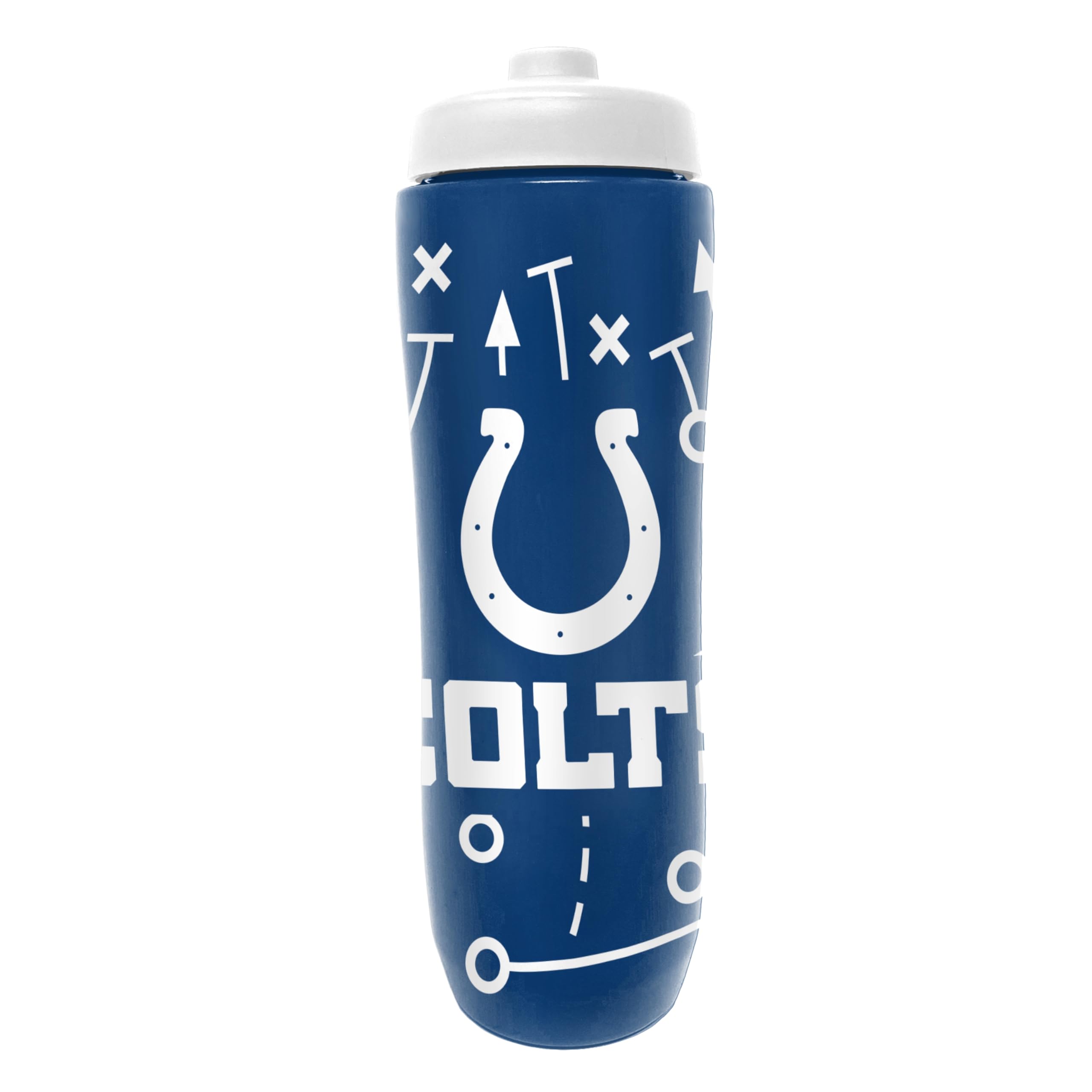 Party Animal NFL Football Squeeze Bottle, 32 oz BPA-Free Sports Water Bottle with Quick Flow for Kids & Adults, Indianapolis Col