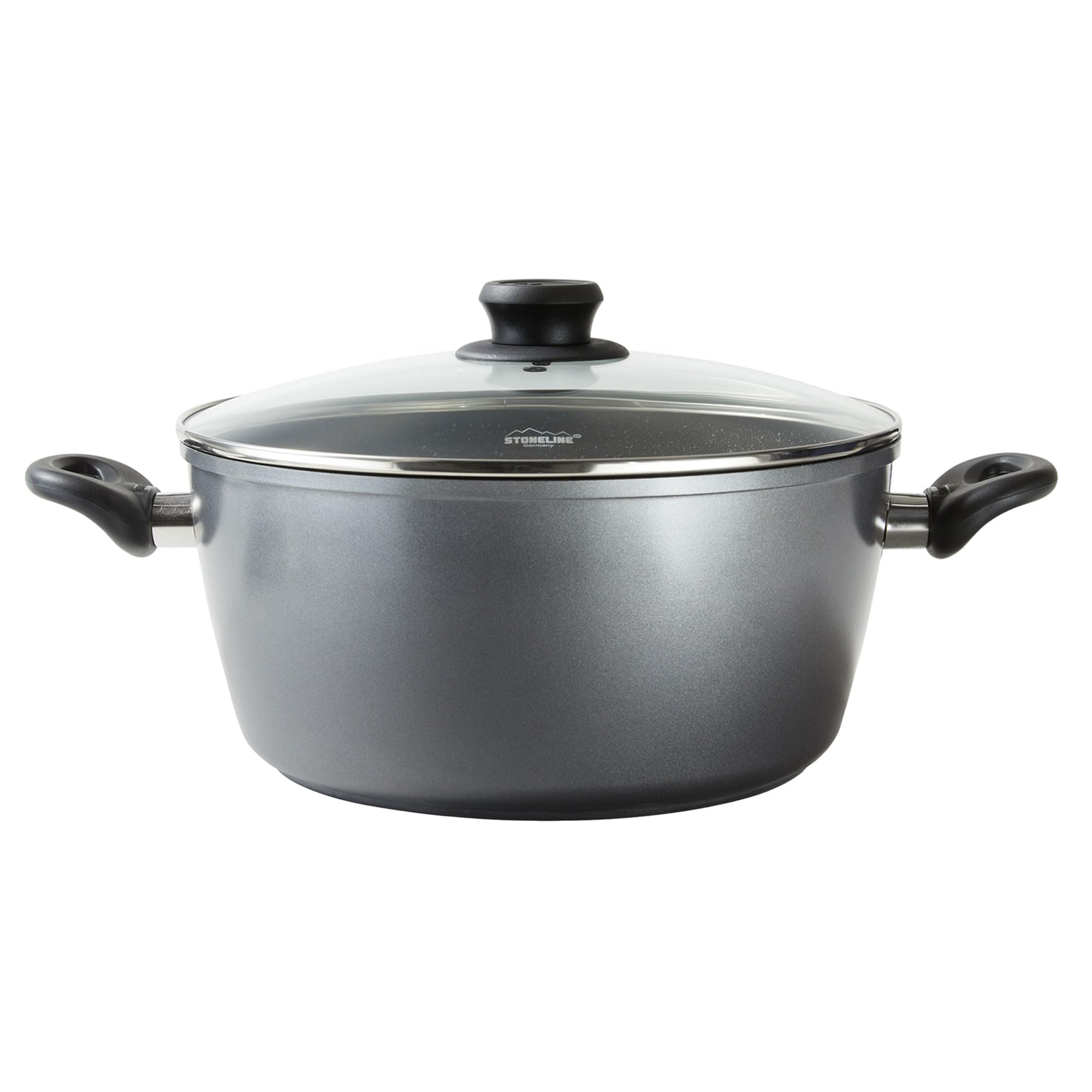 STONELINE Cooking Pot With Glass Lid, 32 cm, Gray